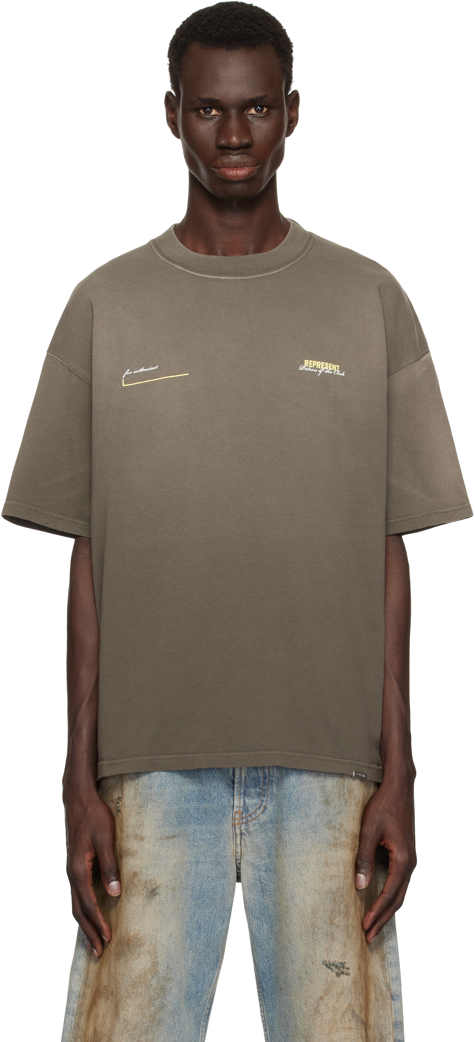 【関税込み】Represent グレー Patron Of The Club Tシャツ Represent Patron Of The Club T-shirt | Grey | FARFETCH BN