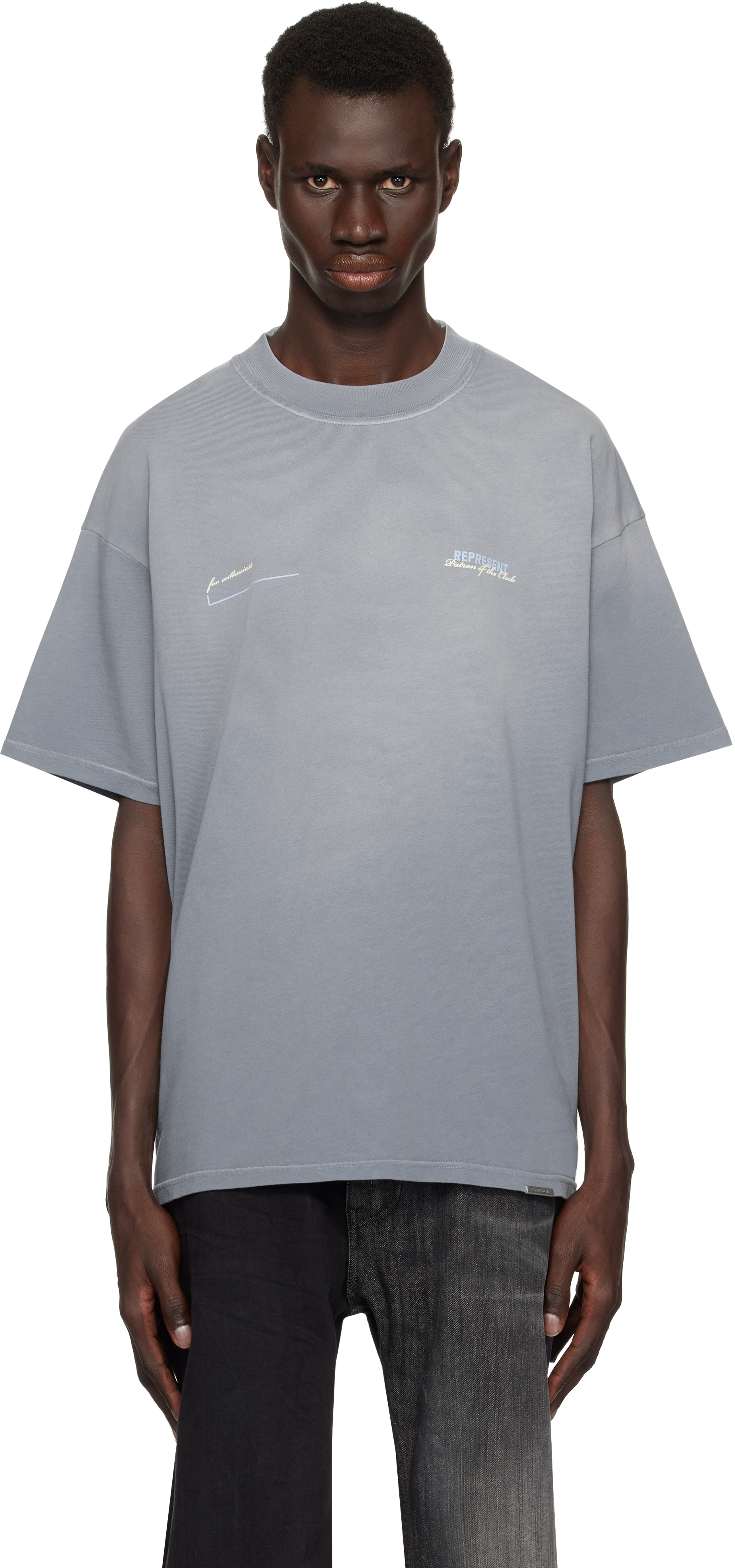 【関税込み】Represent グレー Patron Of The Club Tシャツ Gray 'Patron Of The Club' T-shirt by Represent on Sale