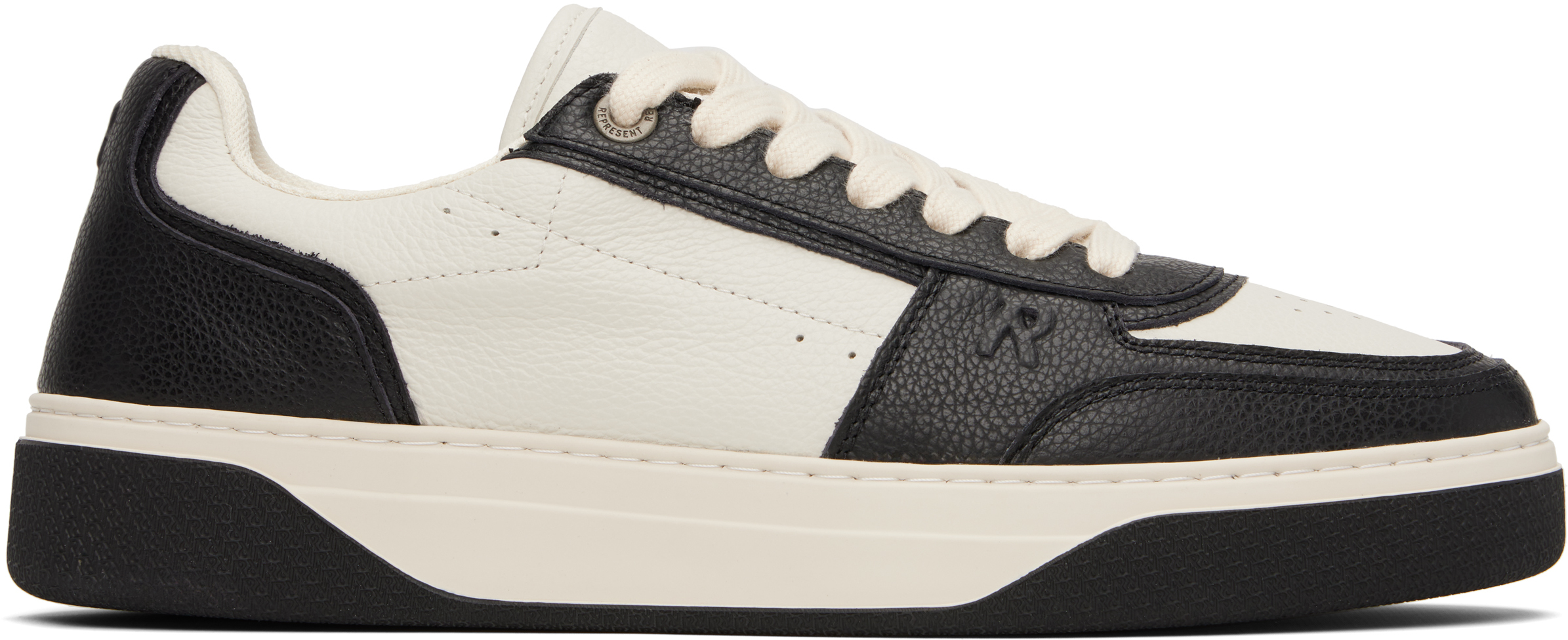 REPRESENT BLACK & OFF-WHITE INITIAL SNEAKERS