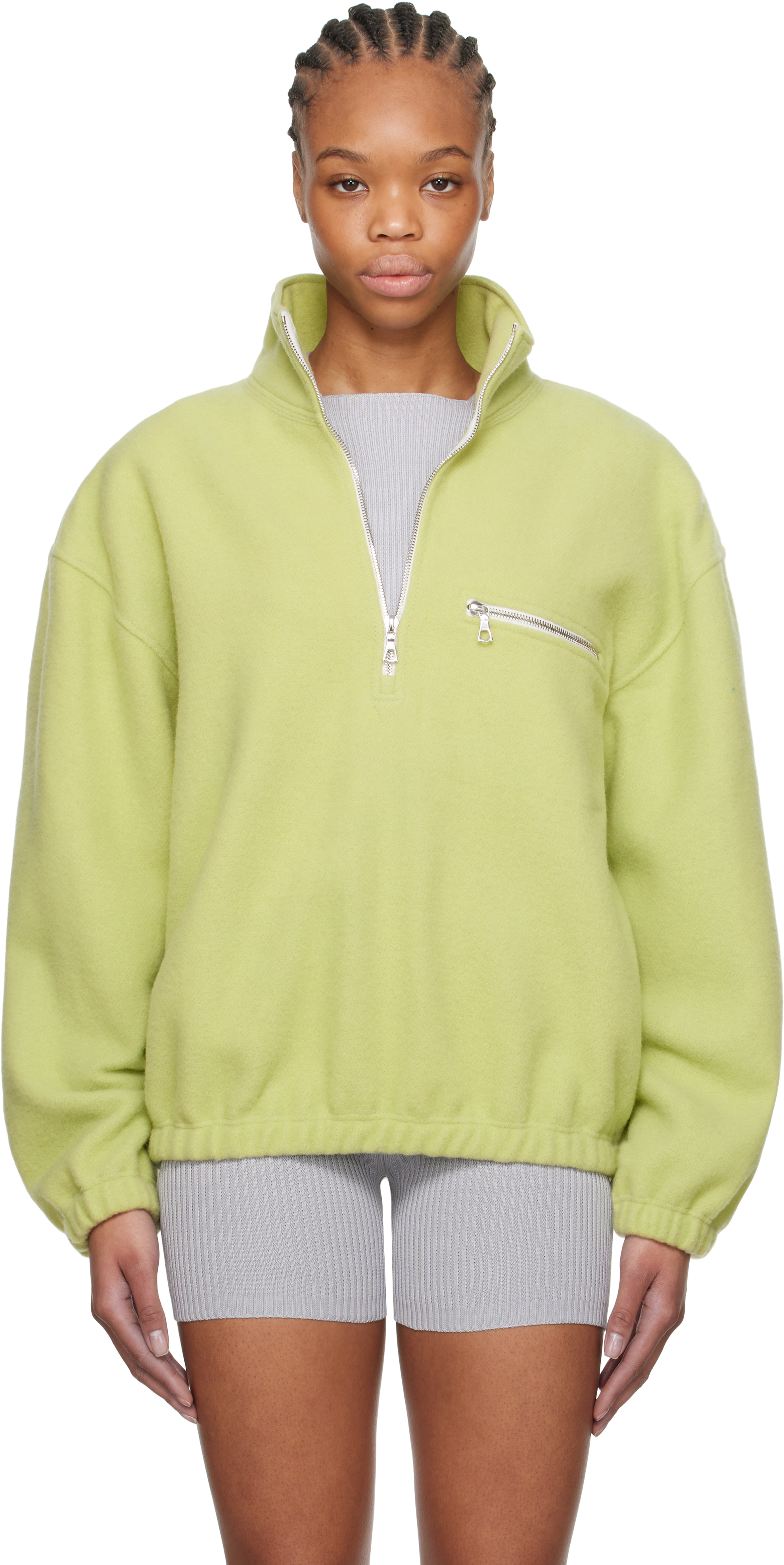 Green Polar Fleece Sweater by Rier on Sale
