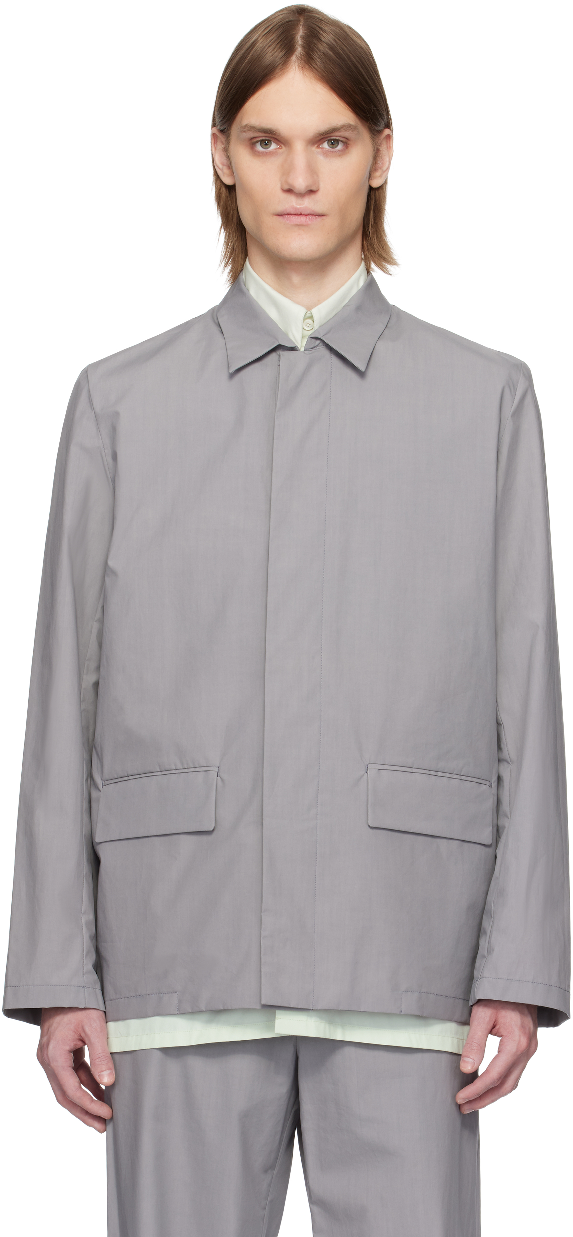 Gray Waxed Cotton Jacket