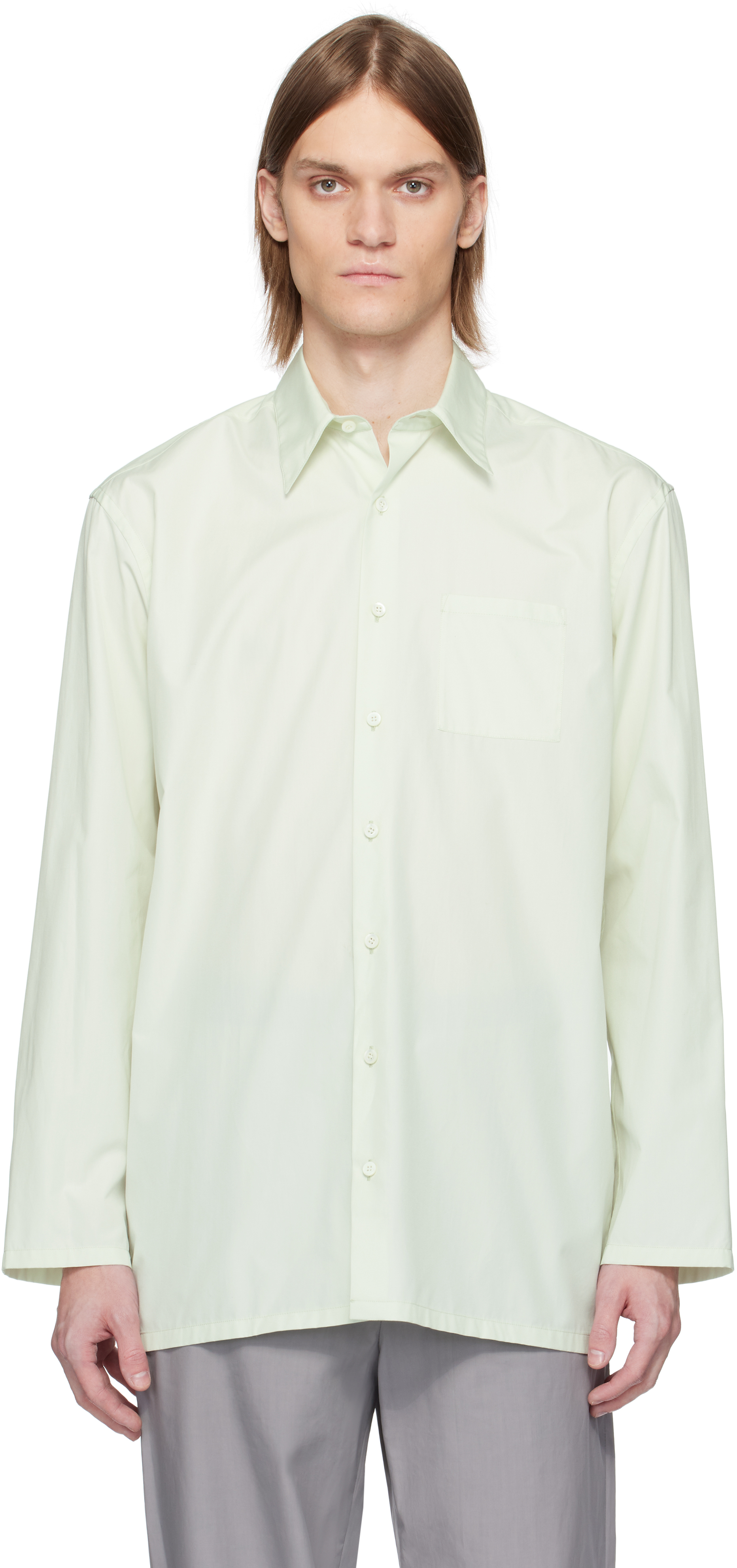 Green Popeline Cotton Shirt