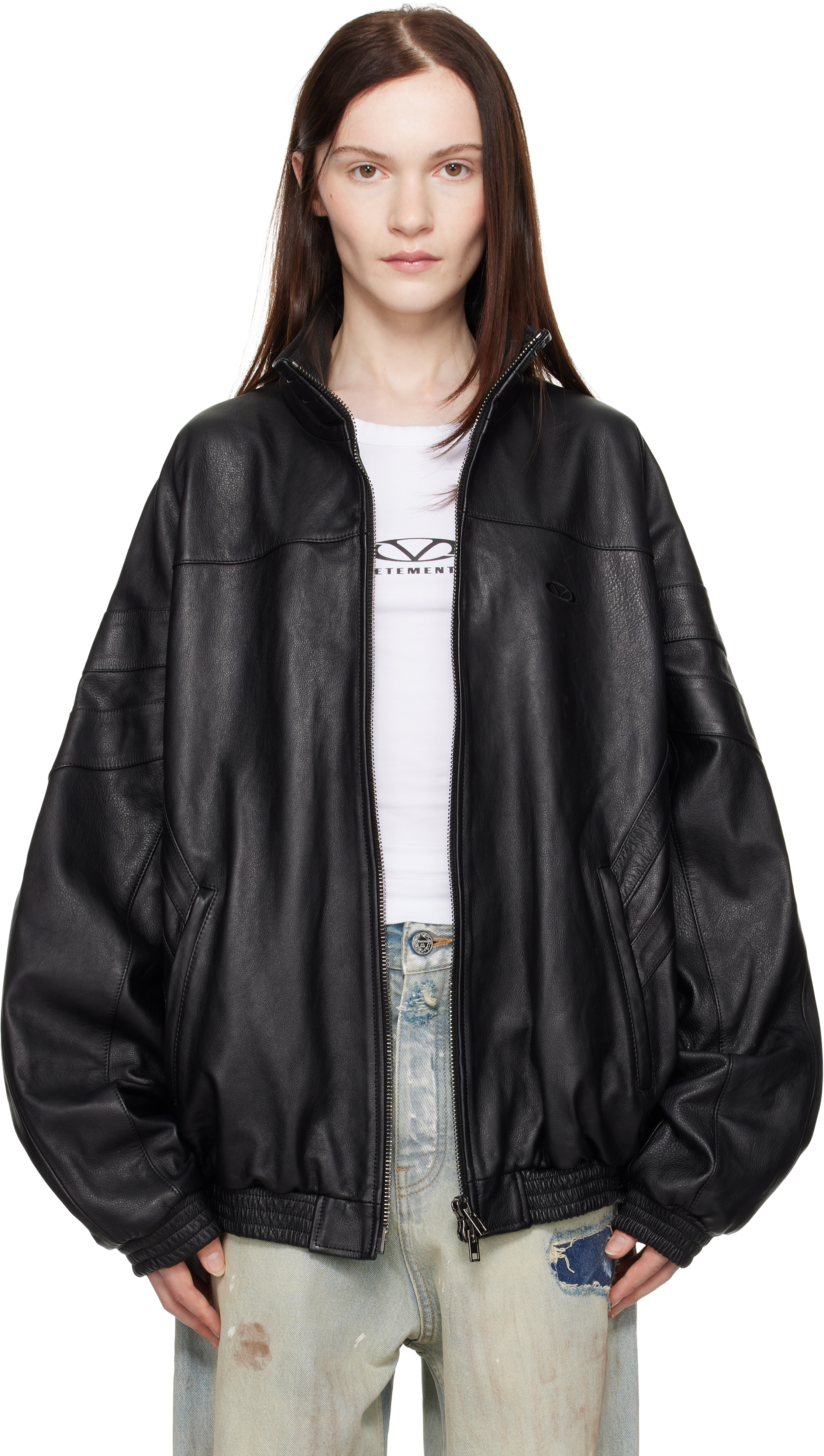 Black Tracksuit Leather Jacket