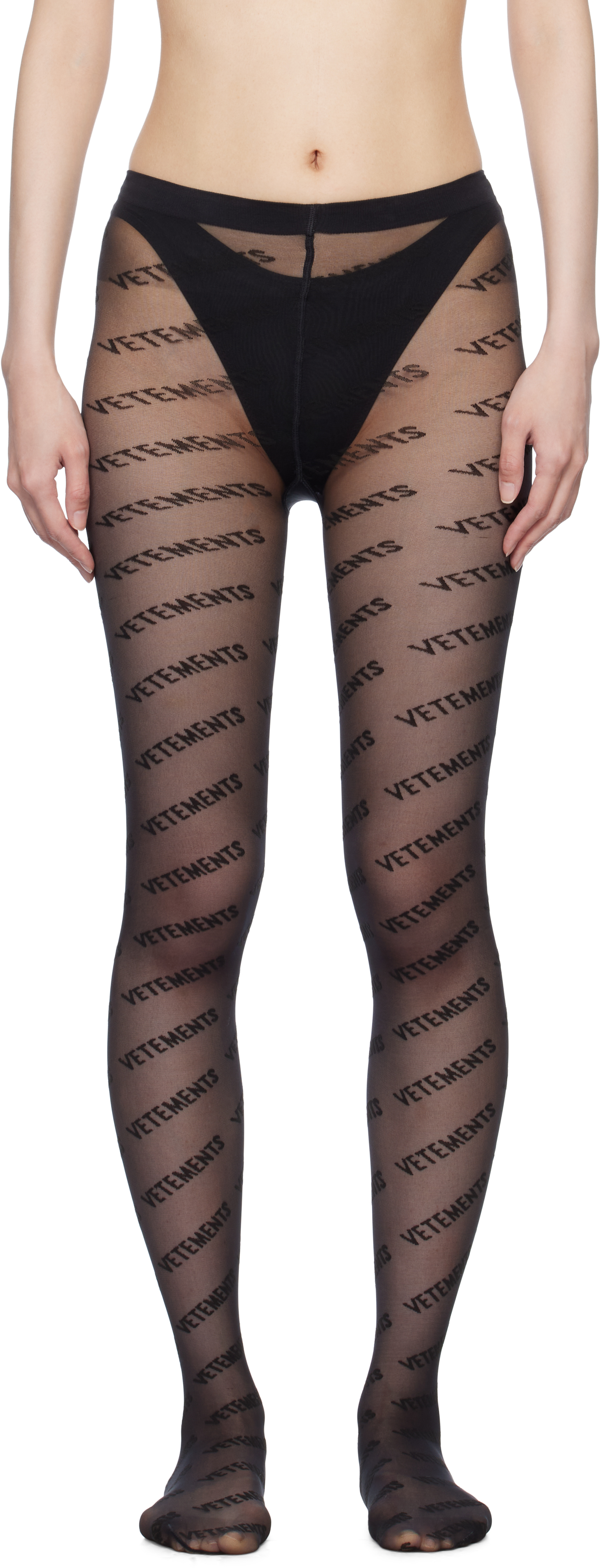 Black Wolford Edition Logo Tights