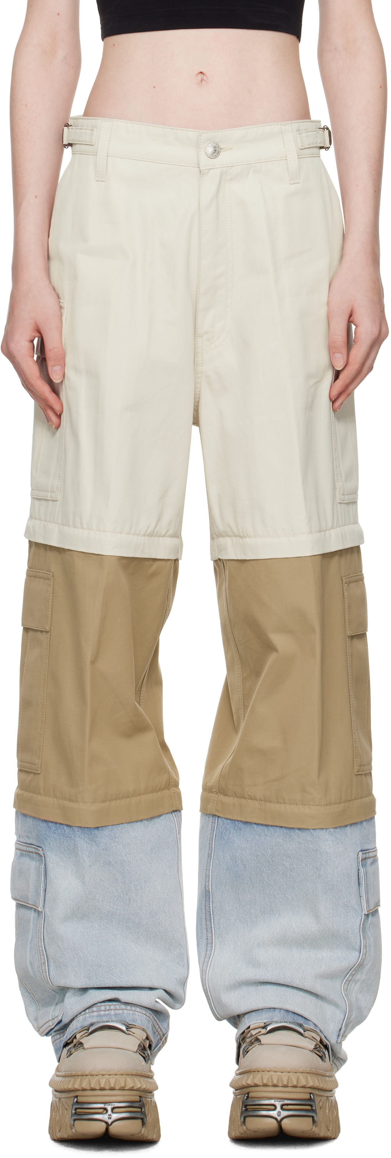 Multicolor Deconstructed Triple Cargo Pants