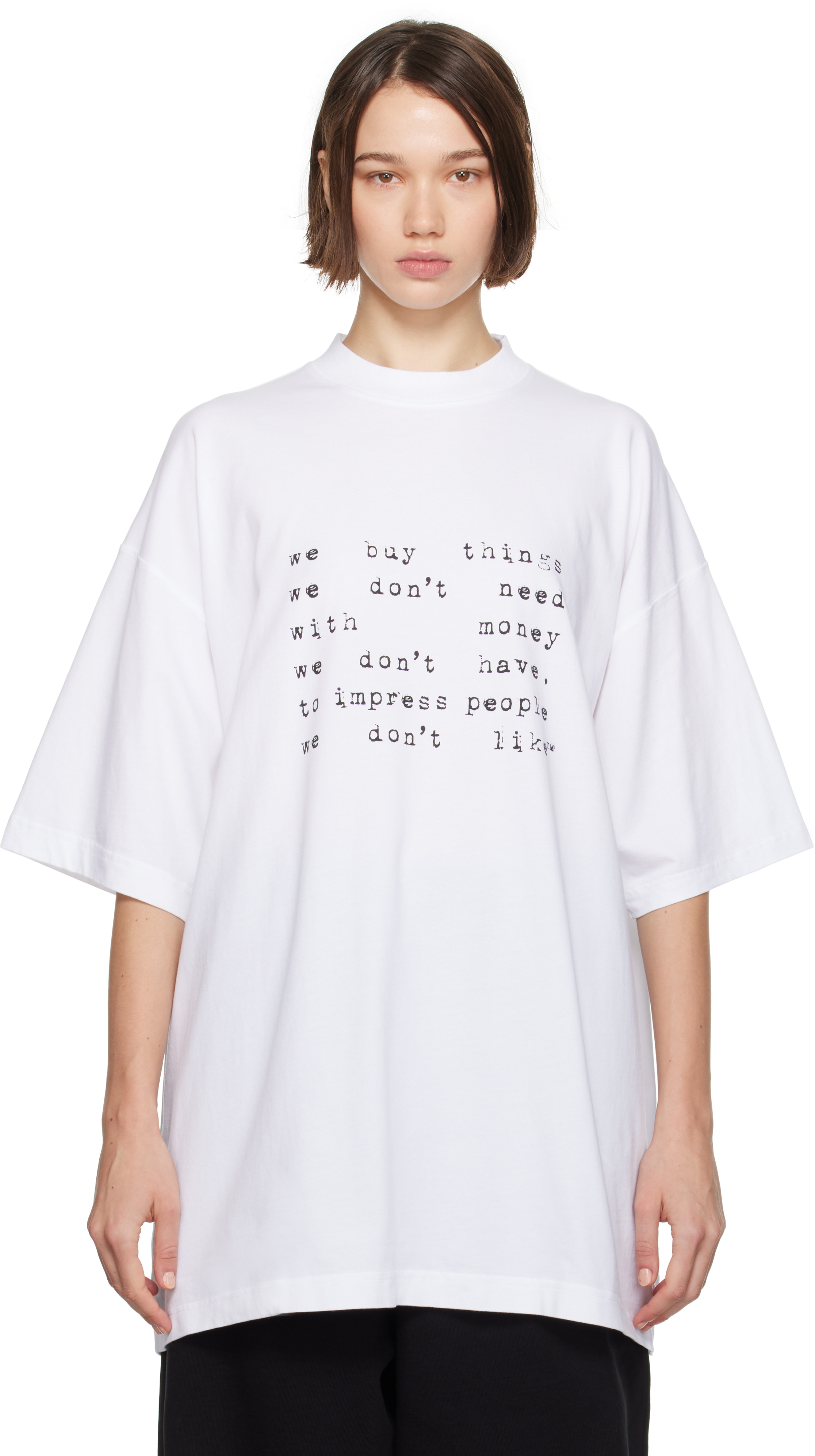 White 'We Buy Things' Oversized T-shirt