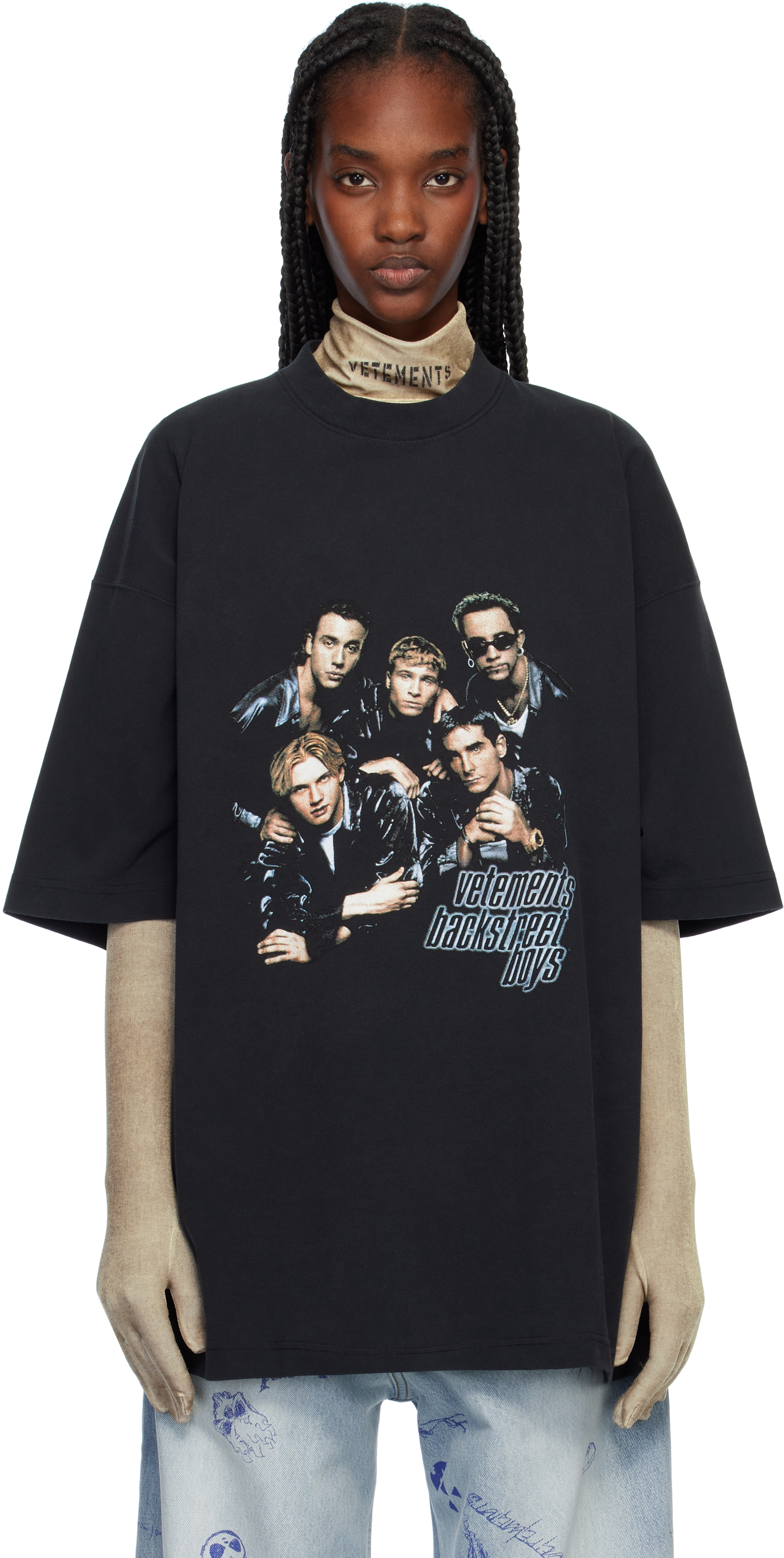 Black 'Backstreet Boys' Oversized T-shirt