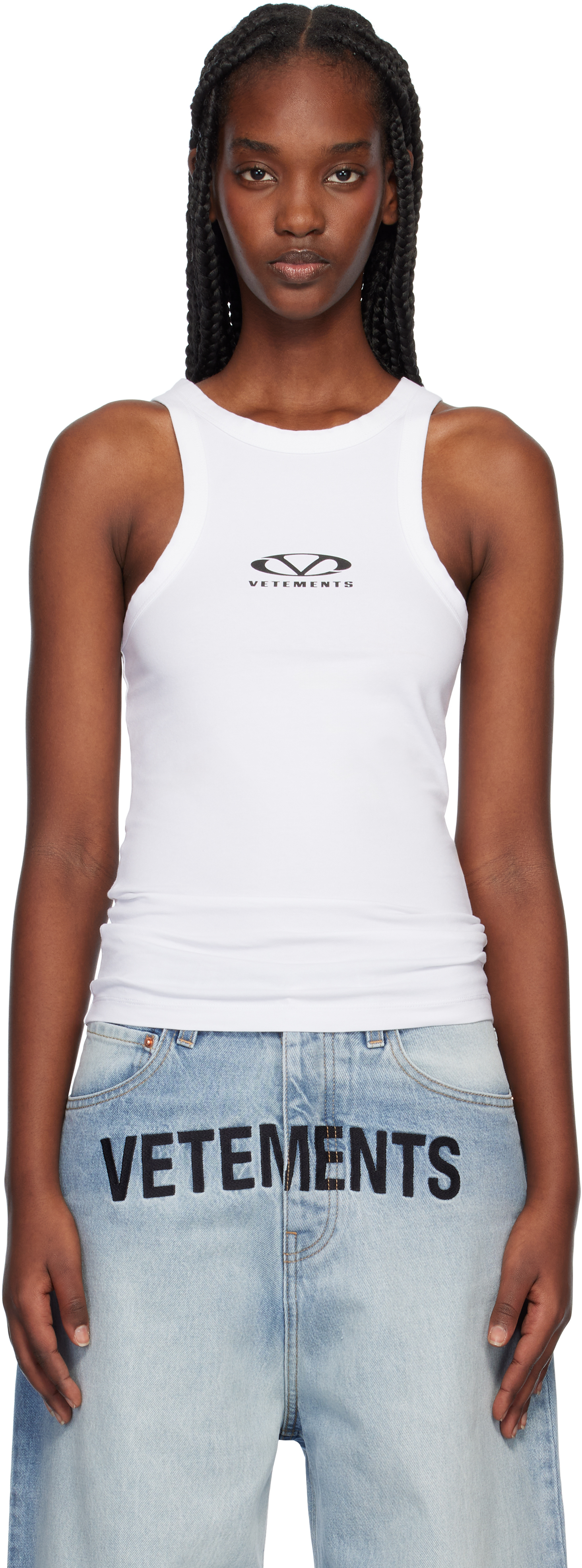 White Oval Logo Tank Top