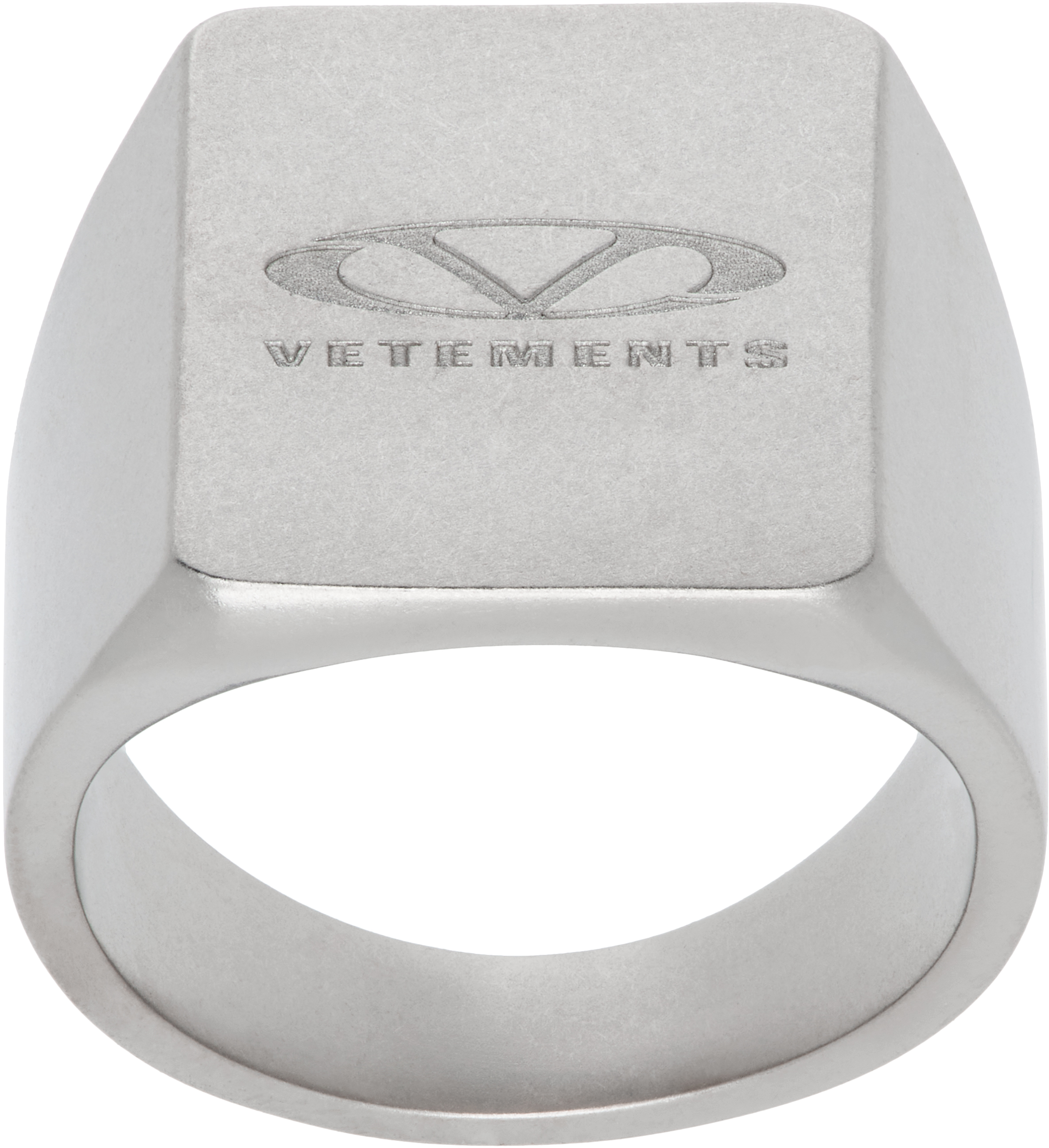 Silver Oval Logo Ring