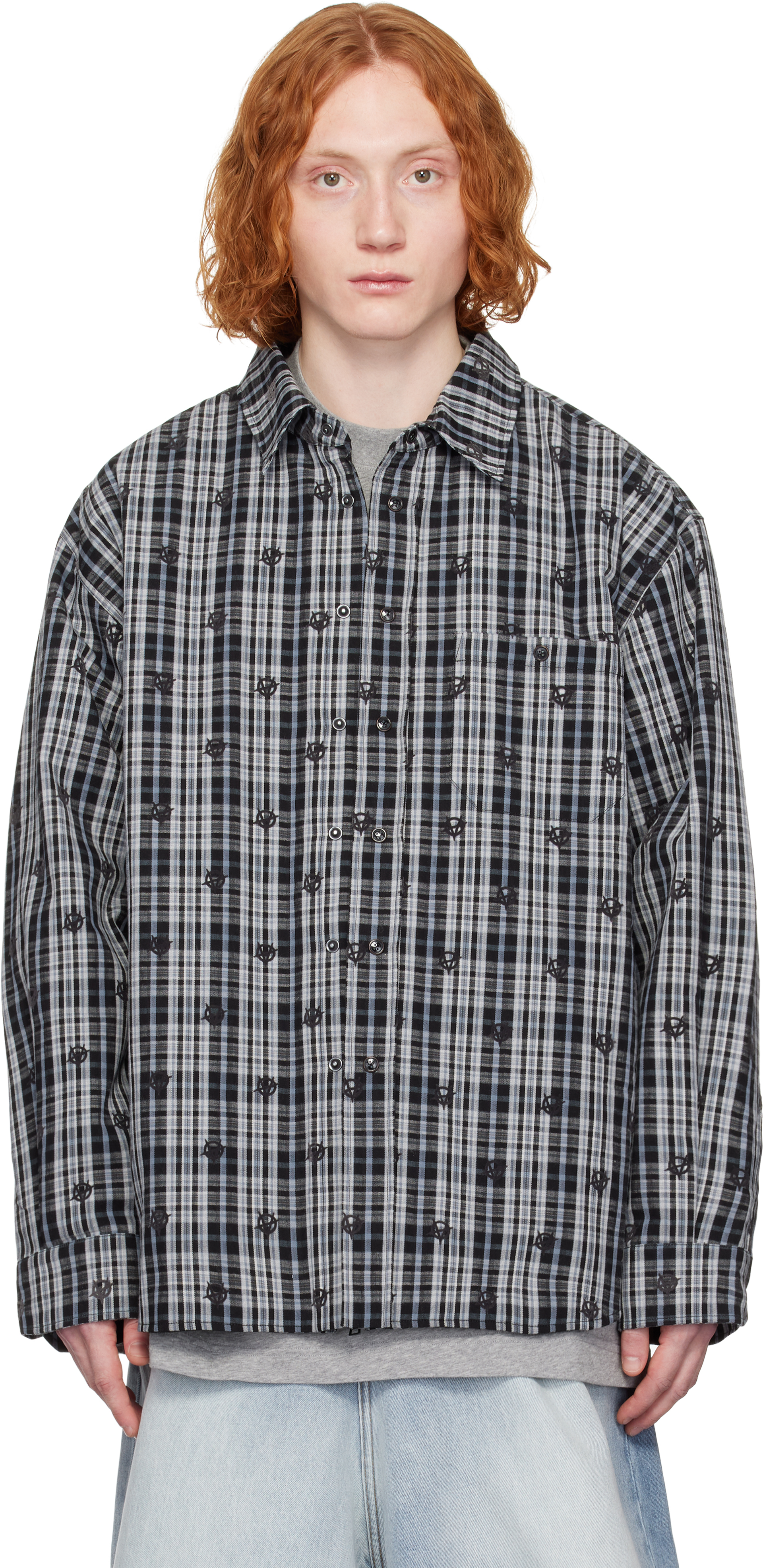 Black & Blue Padded Flannel Overshirt