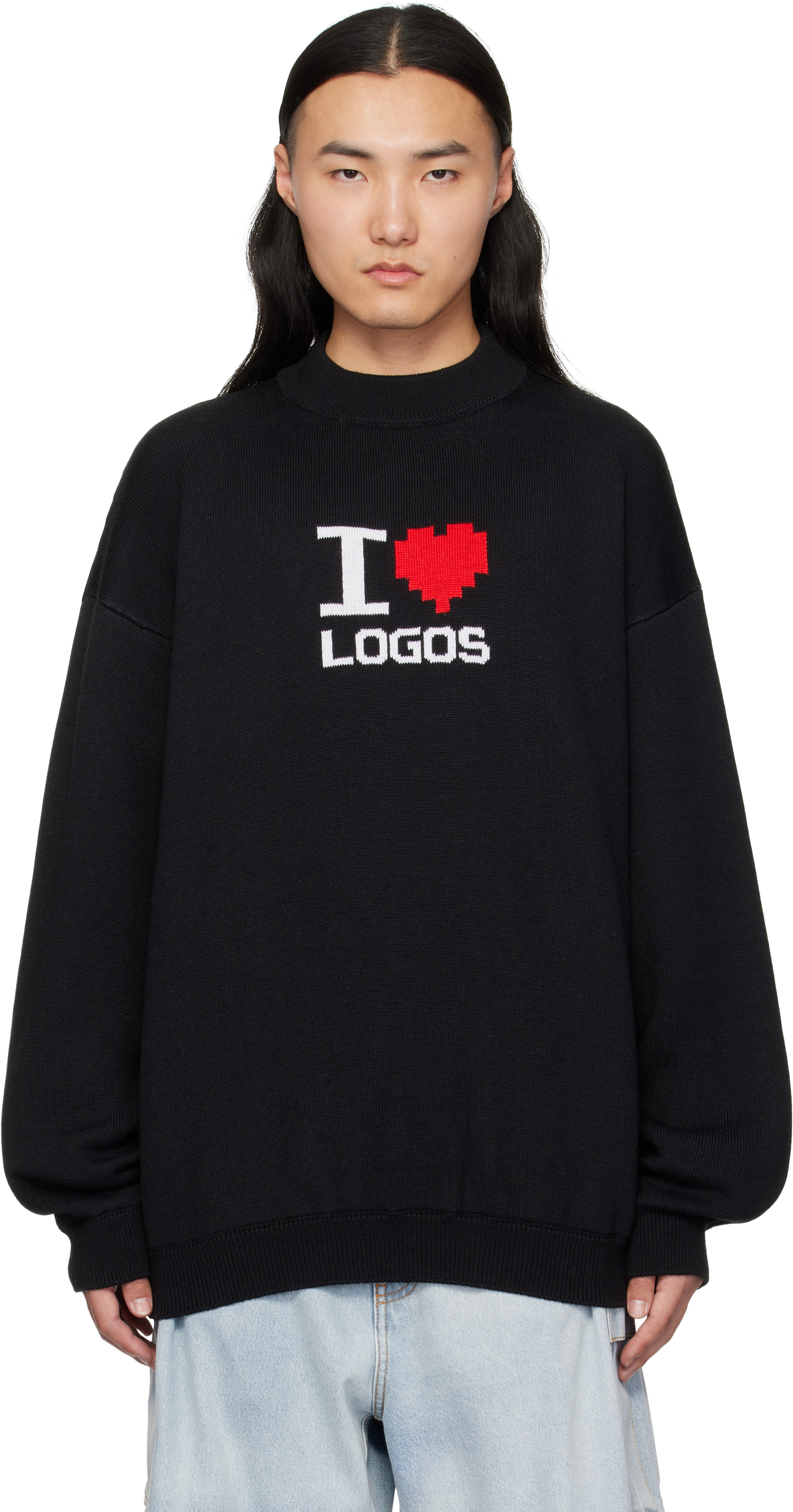 Black 'I Love Logos' Sweater