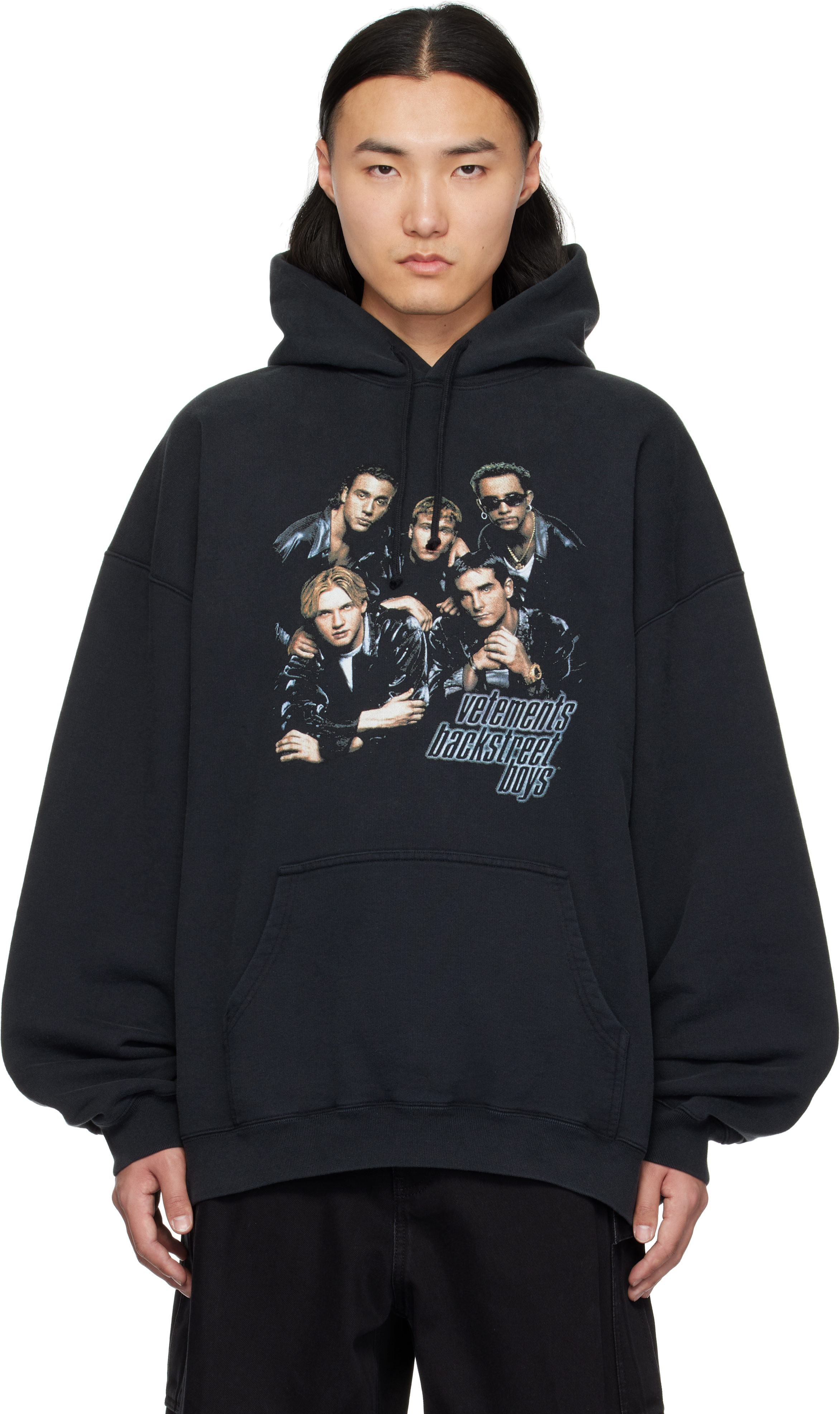 Vetements Black Runway Backstreet Boys Oversized Hoodie In Black
