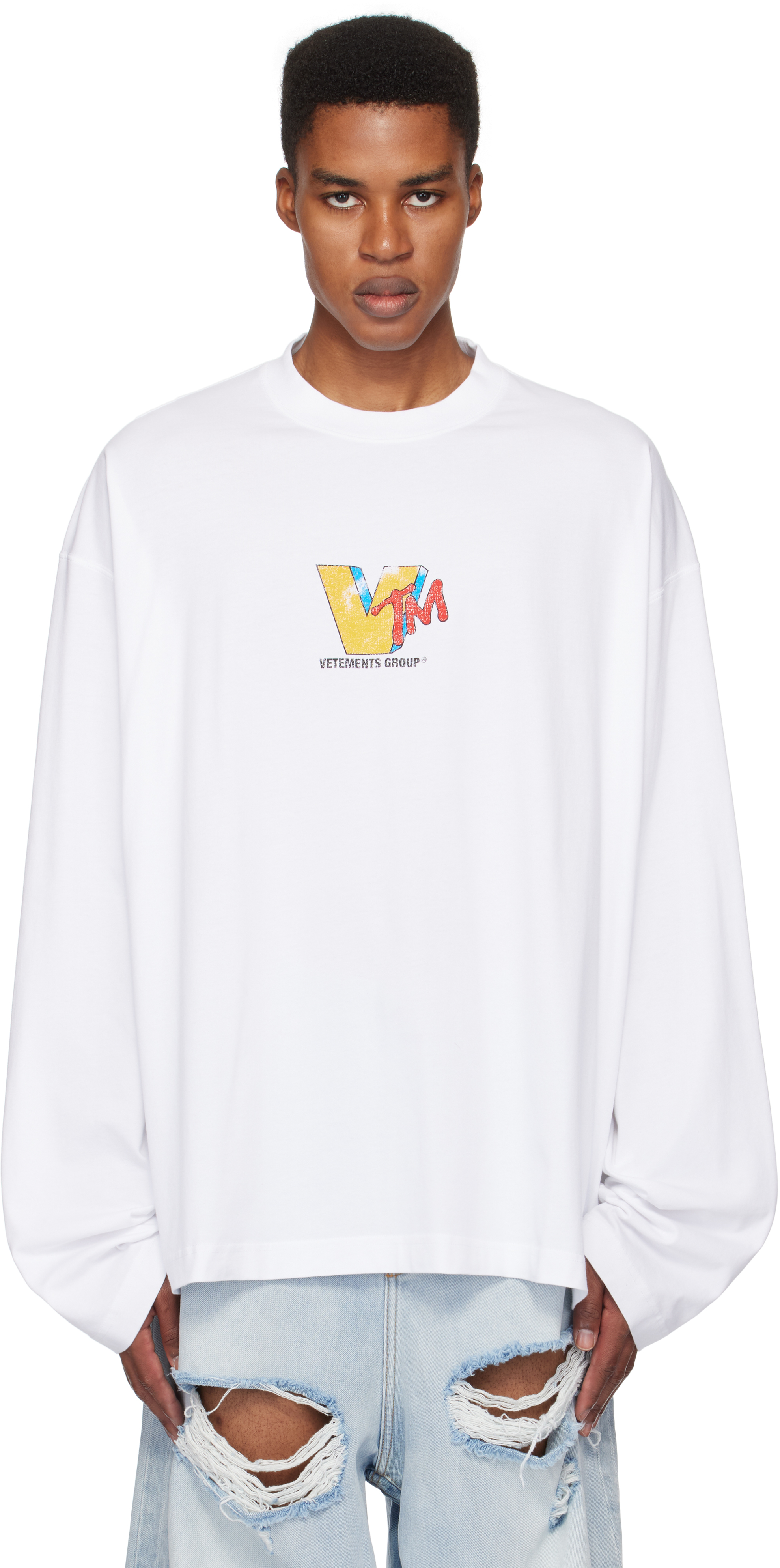 White 'VTM' Longsleeve T-shirt