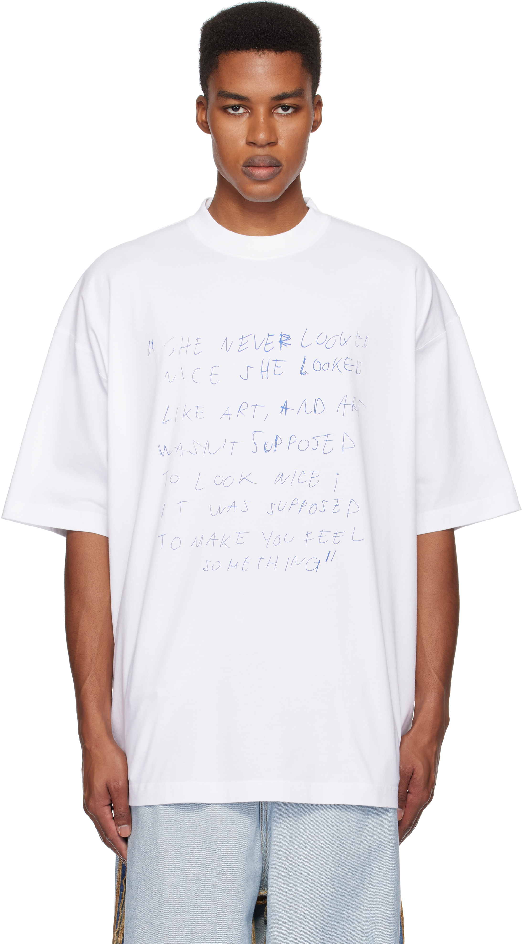 White 'She Never Looked Nice' Oversized T-shirt