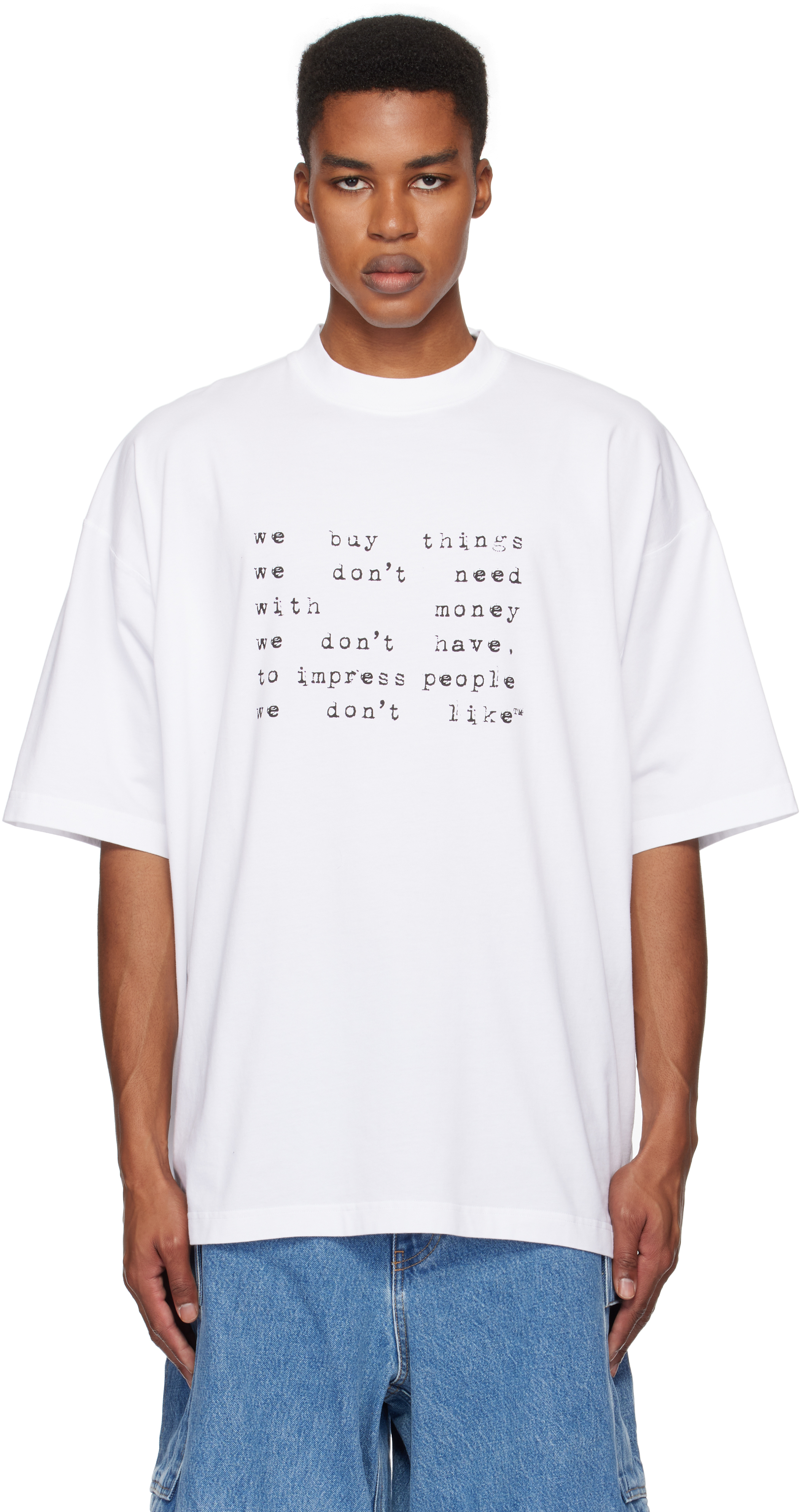 White 'We Buy Things' Oversized T-shirt