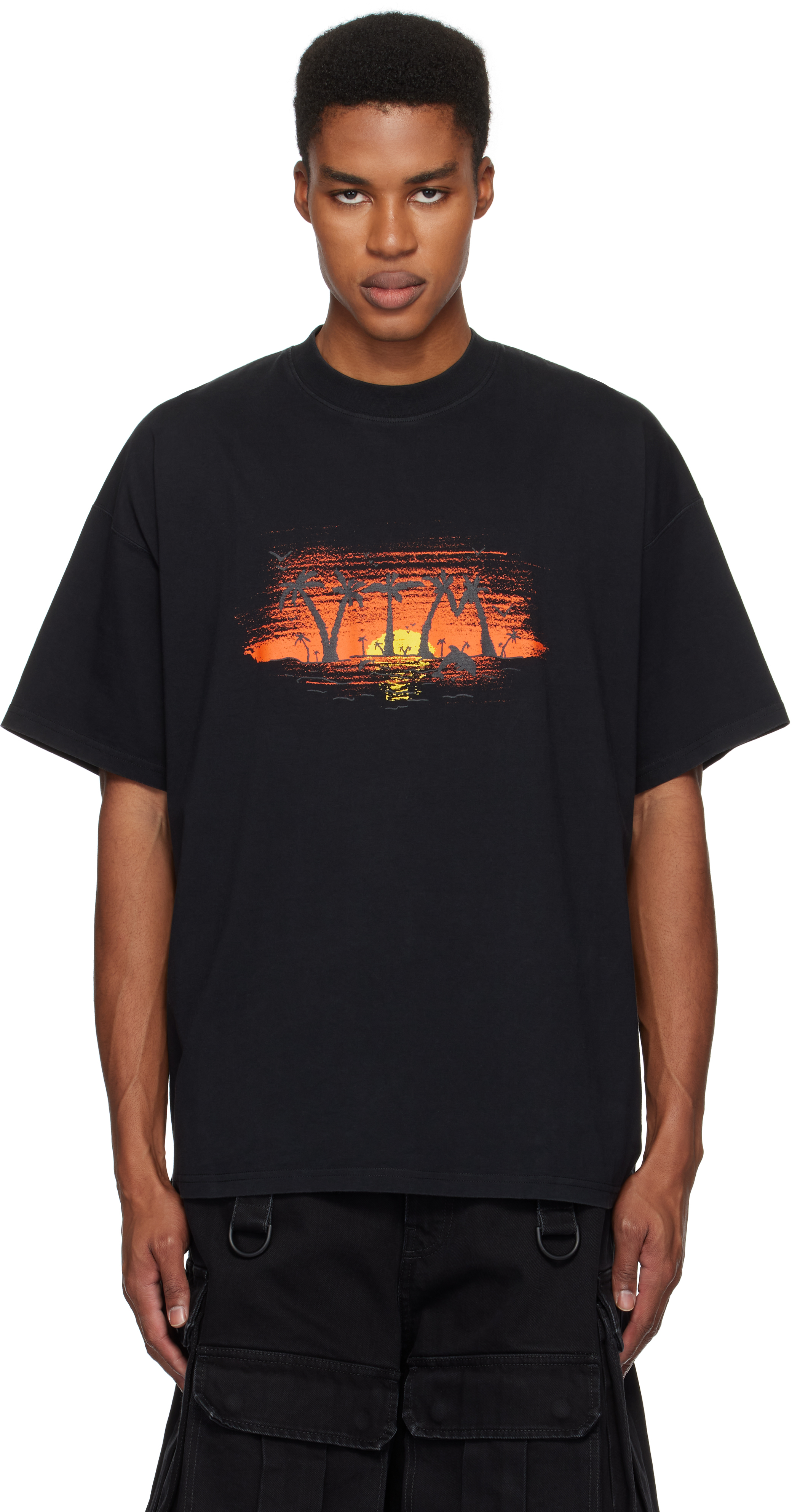 Vetements Black Palmtree Regular T-shirt