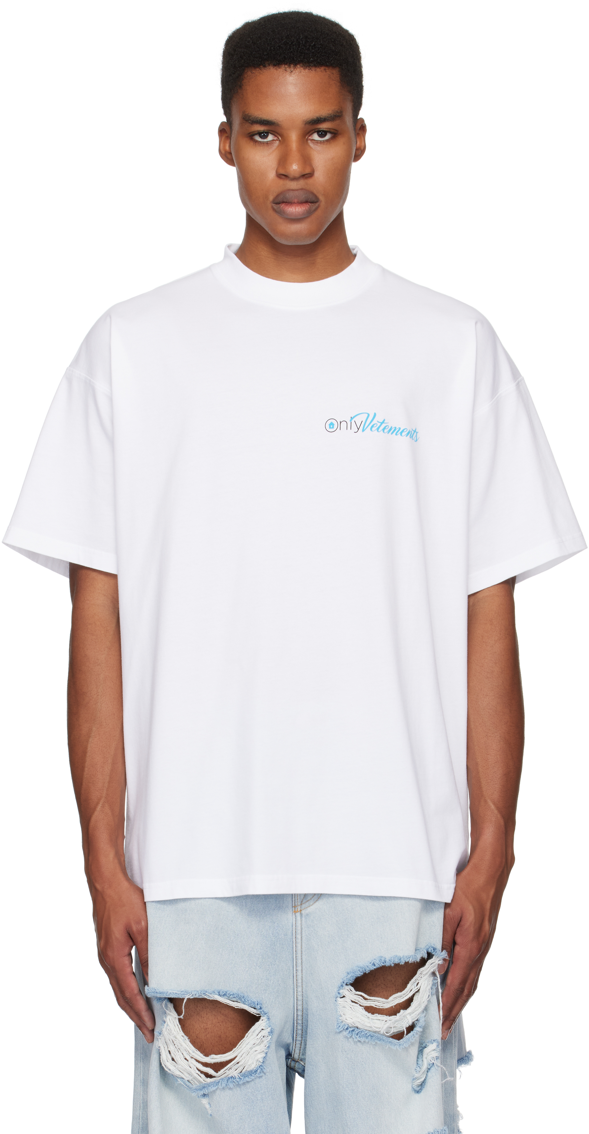 White 'Only Vetements' Regular T-shirt