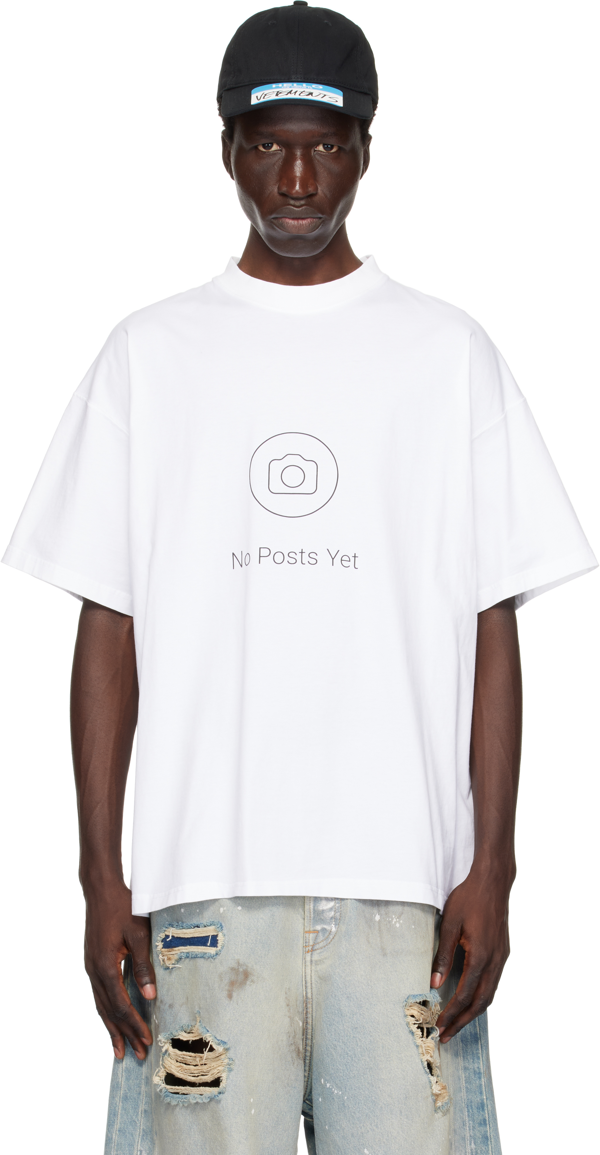 White 'No Posts' Regular T-shirt