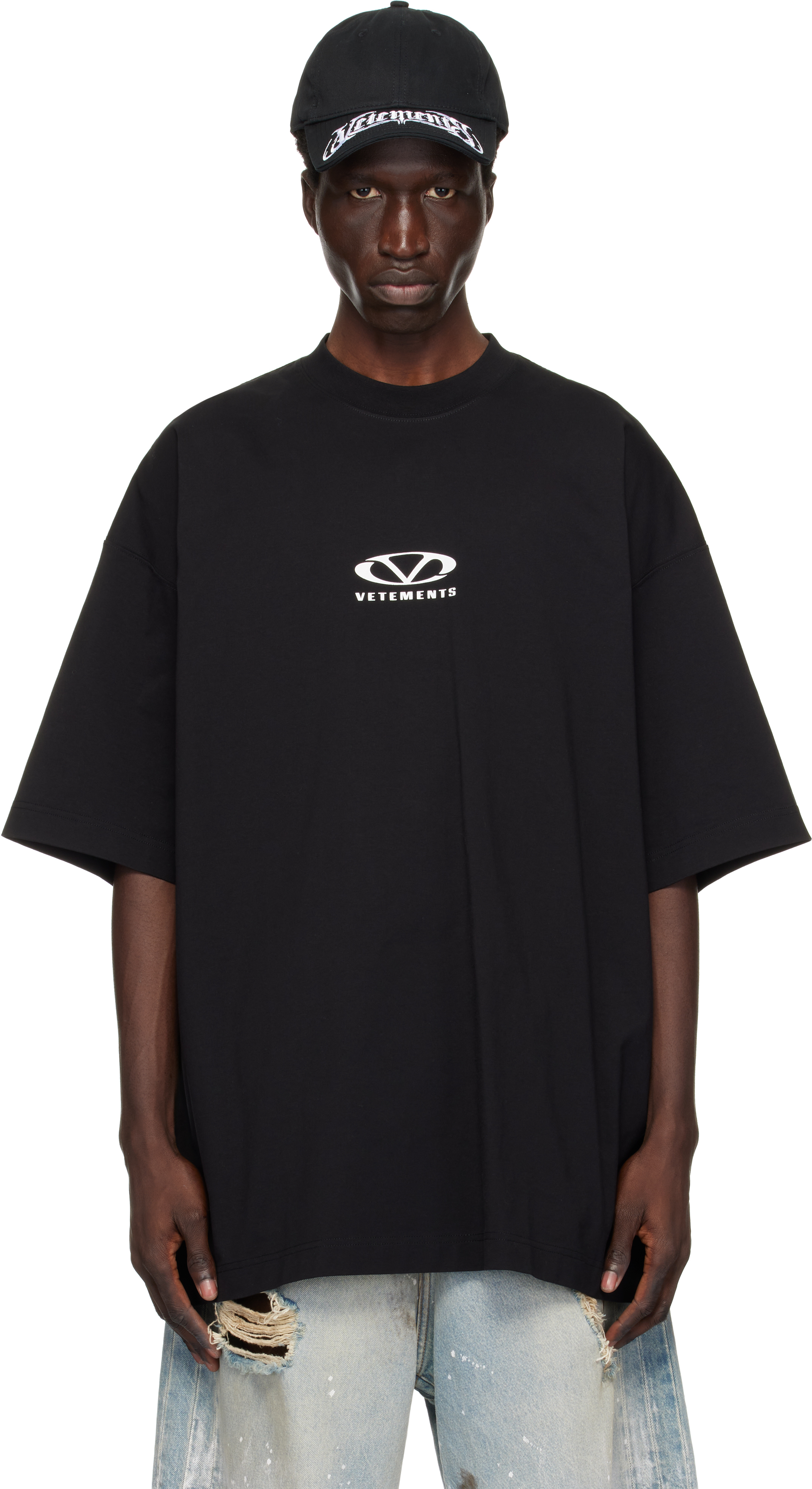 Black Oval Logo Oversized T-shirt