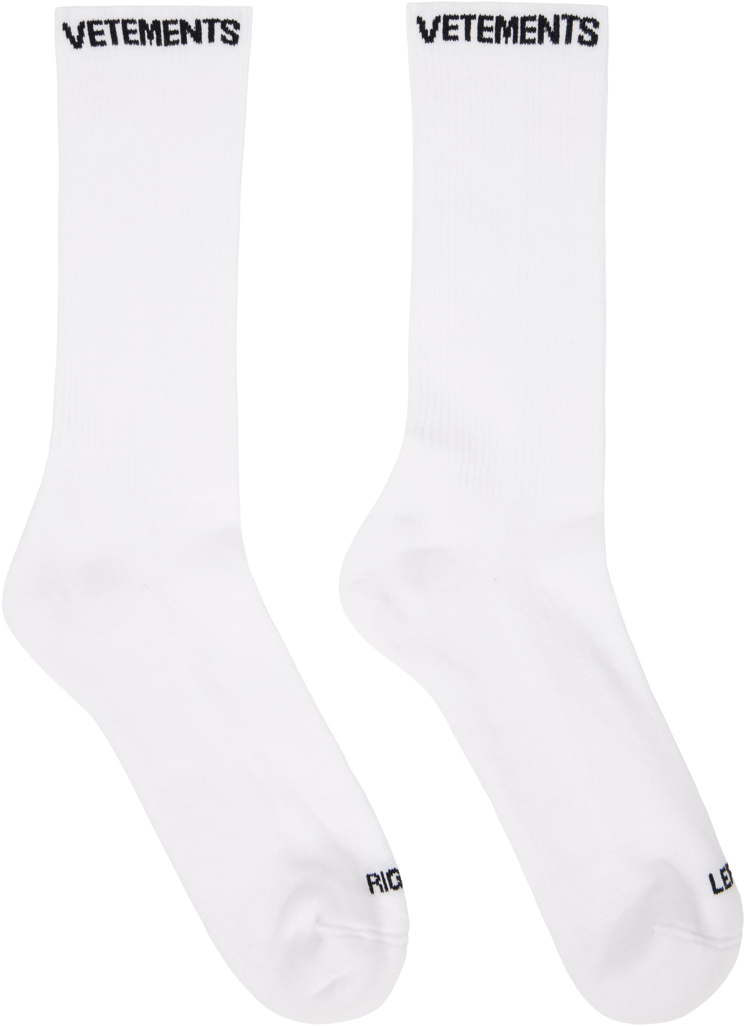 White 'VETEMENTS' Logo Socks