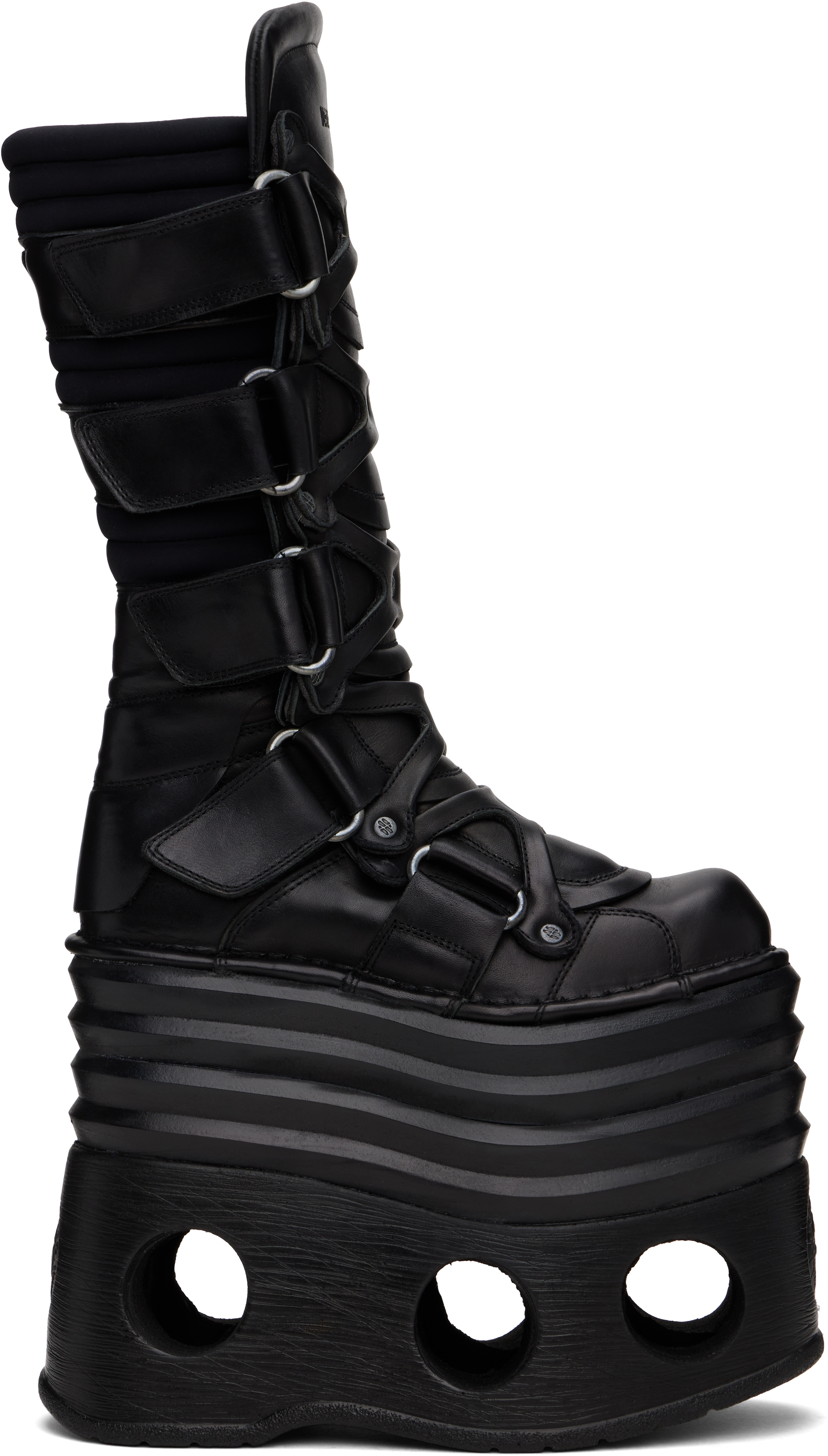 Black New Rock Edition Platform Tower Boots