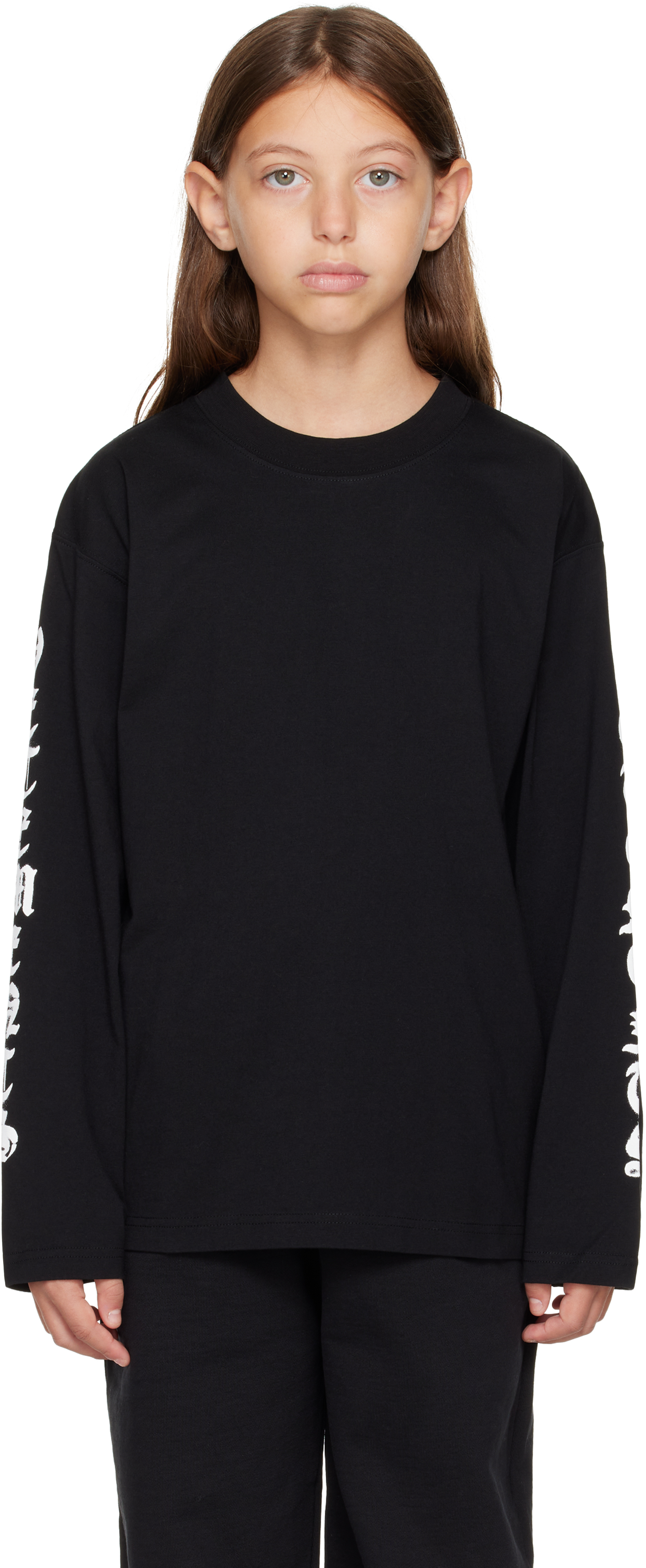 Kids Black Gothic Logo Longsleeve T-shirt by VETEMENTS | SSENSE Kids Black Gothic Logo Longsleeve T-shirt by VETEMENTS | SSENSE