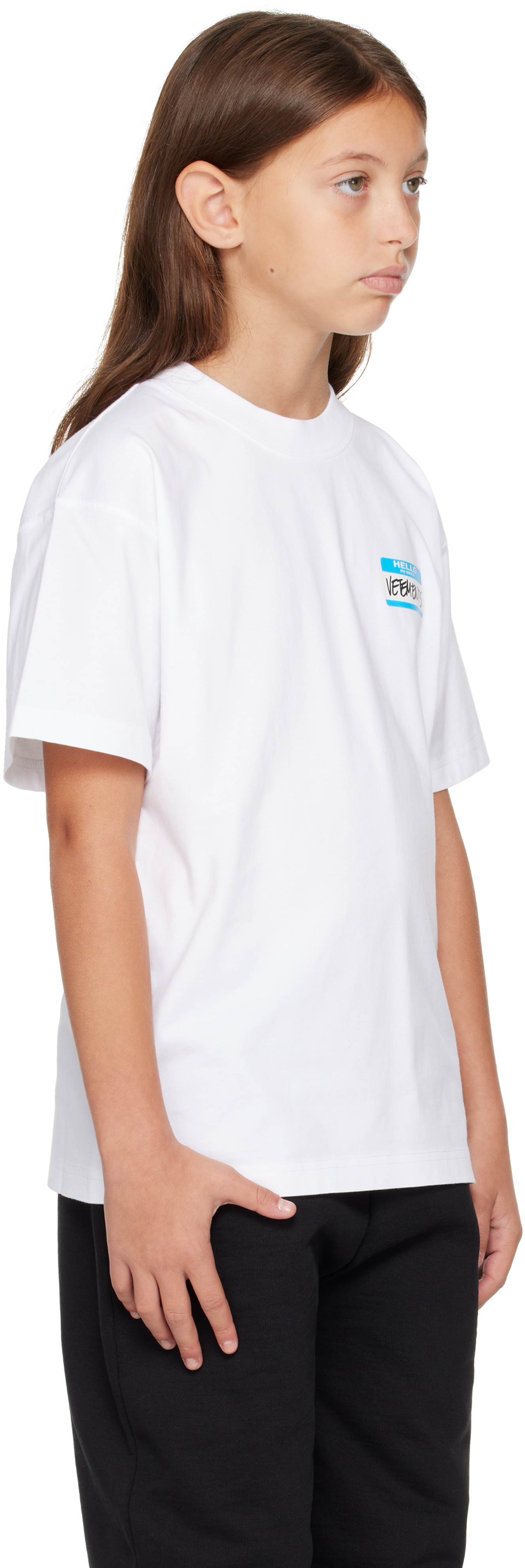 Vetements Kids White 'my Name Is ' T-shirt In White