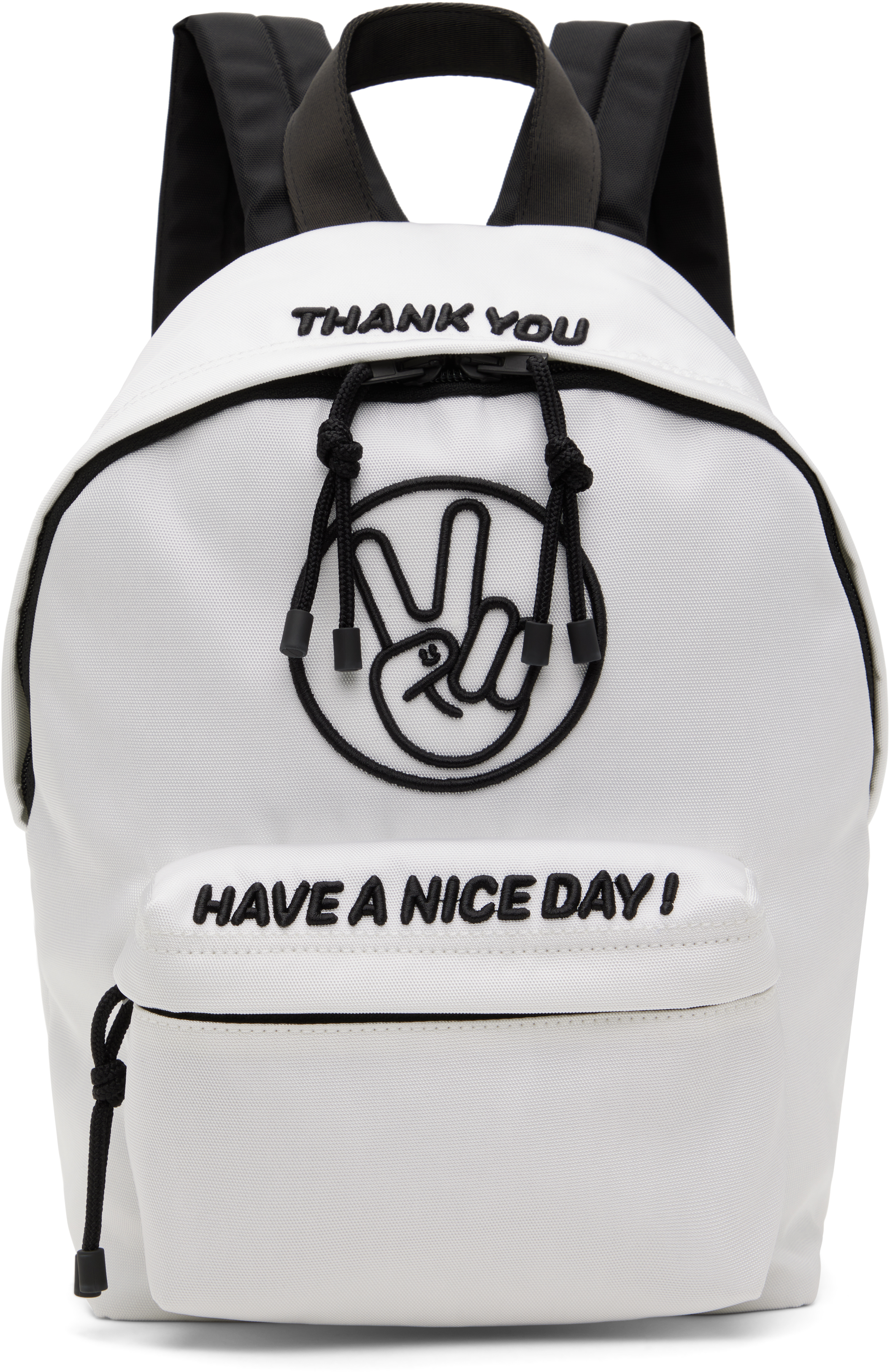 Shop Vetements Kids White 'have A Nice Day' Backpack In White/black