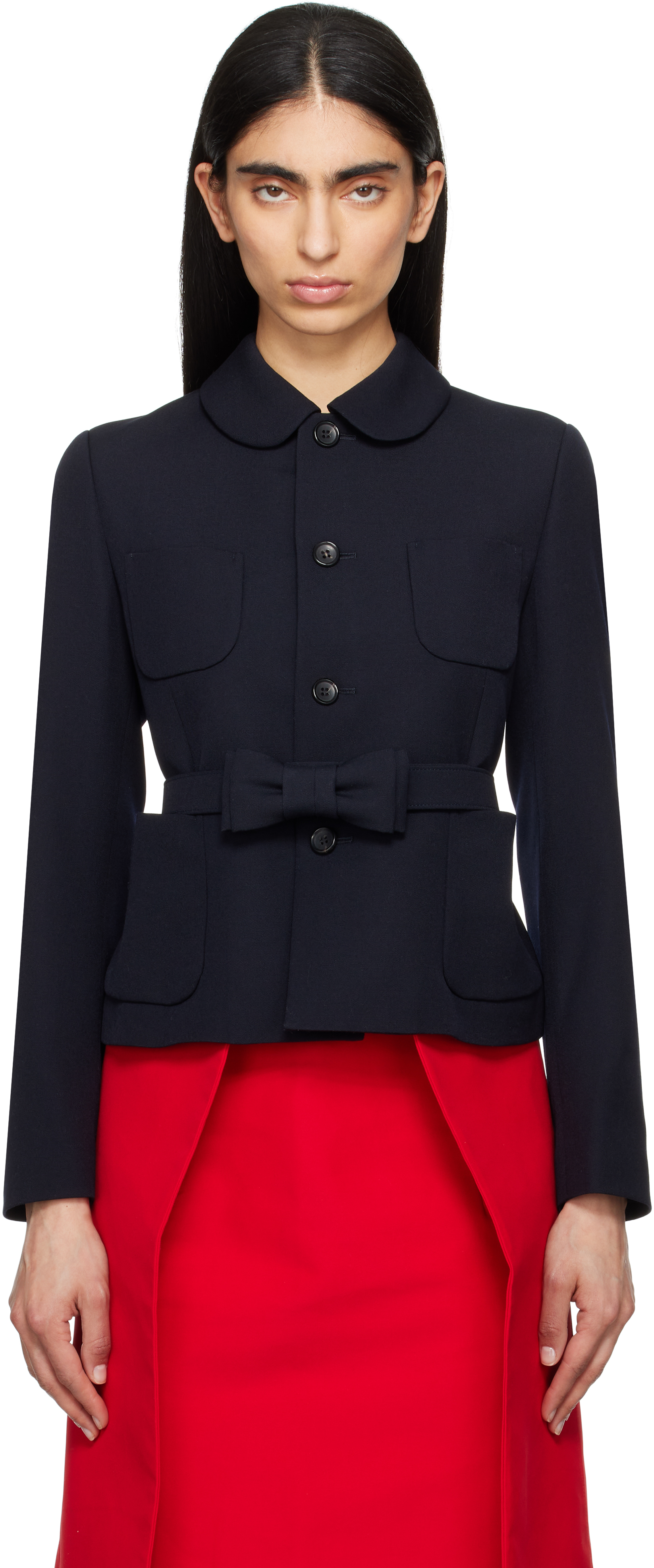 Navy Wool Gabardine Medium Blazer