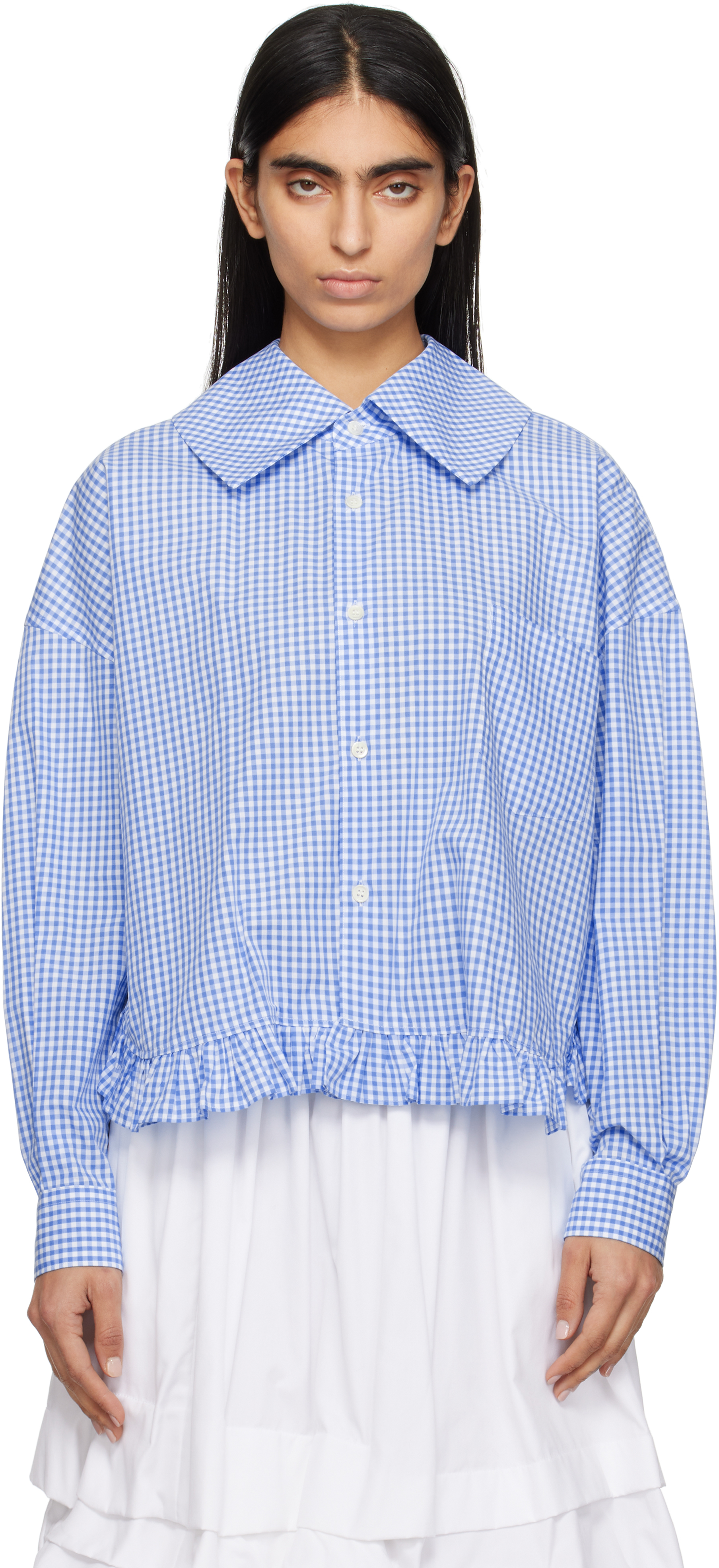 Blue & White Gingham Check Shirt