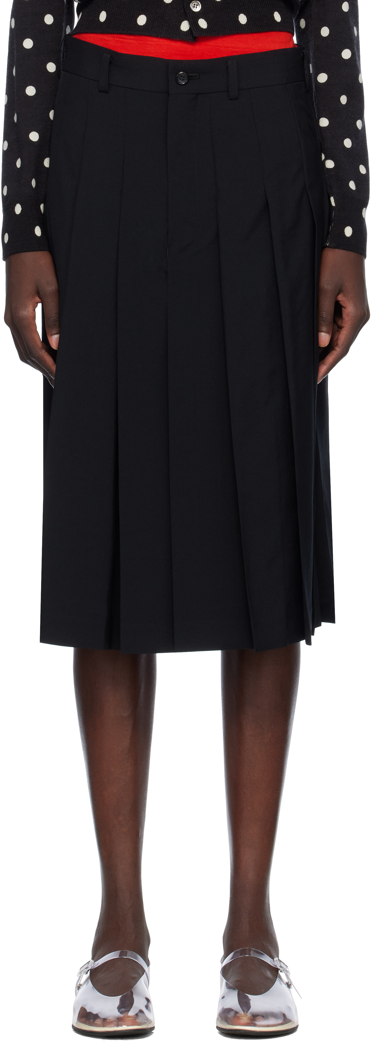 Shop Comme Des Garçons Black Wool Tropical Shorts
