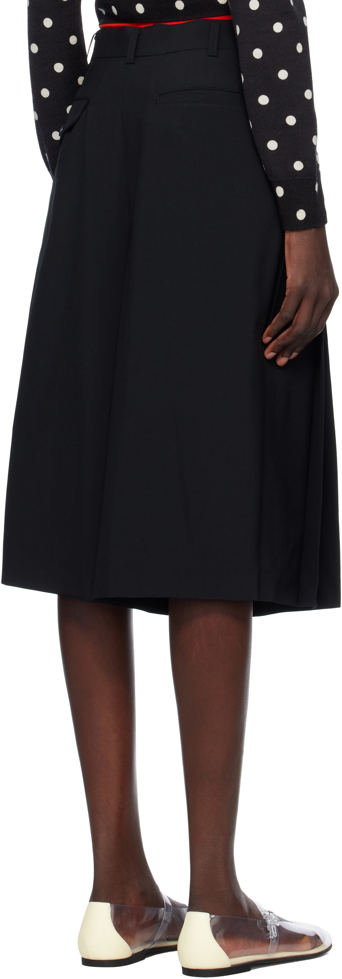 Shop Comme Des Garçons Black Wool Tropical Shorts