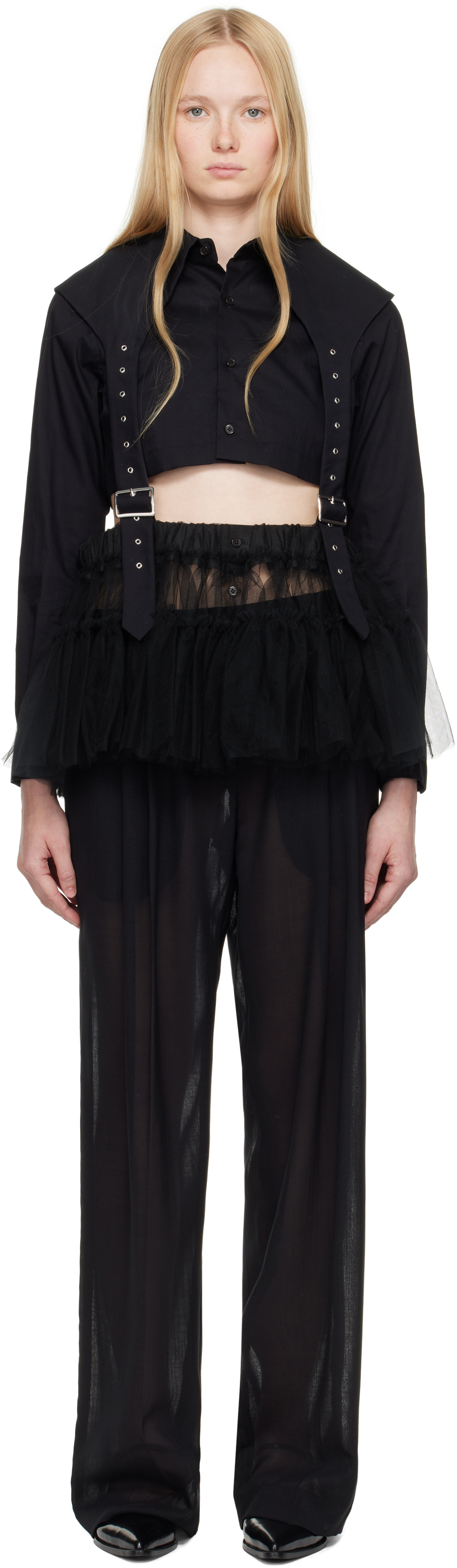 Noir Kei Ninomiya Black Paneled Minidress