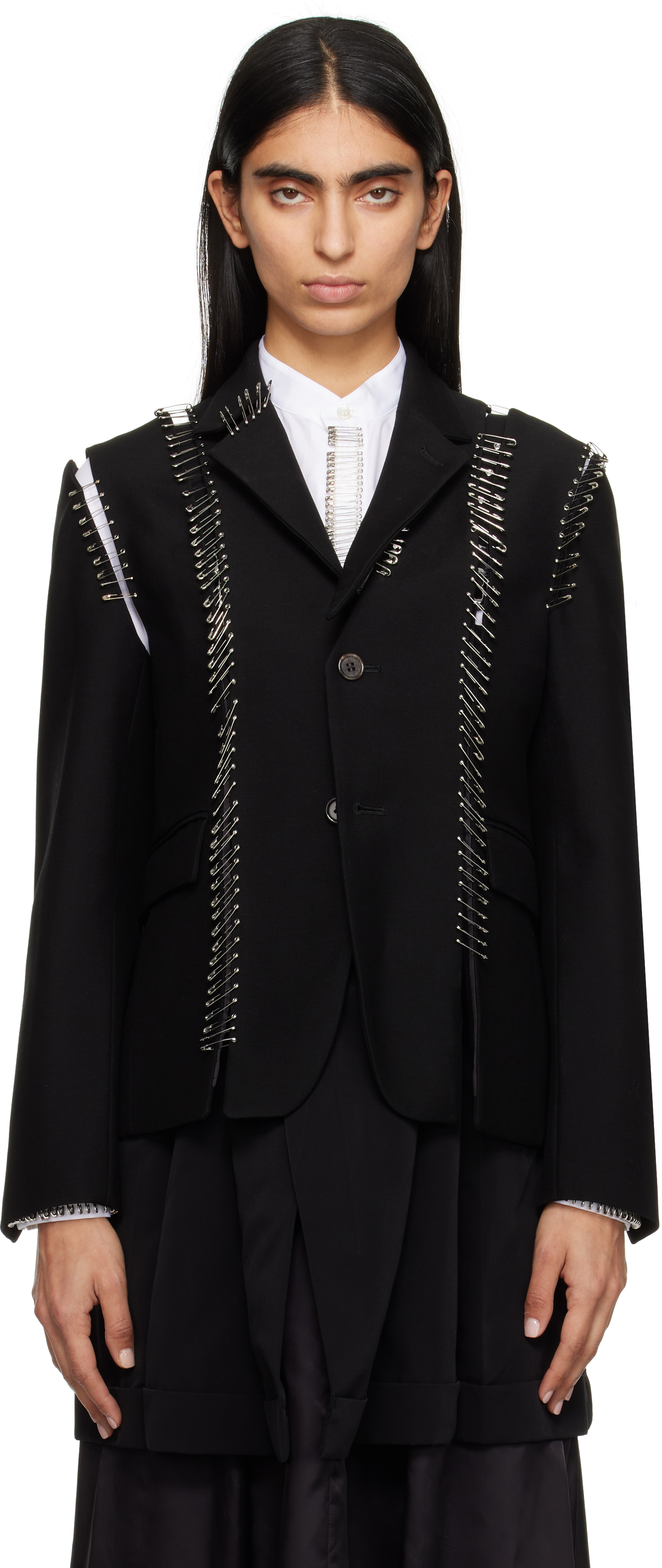 Black Safety Pin Blazer