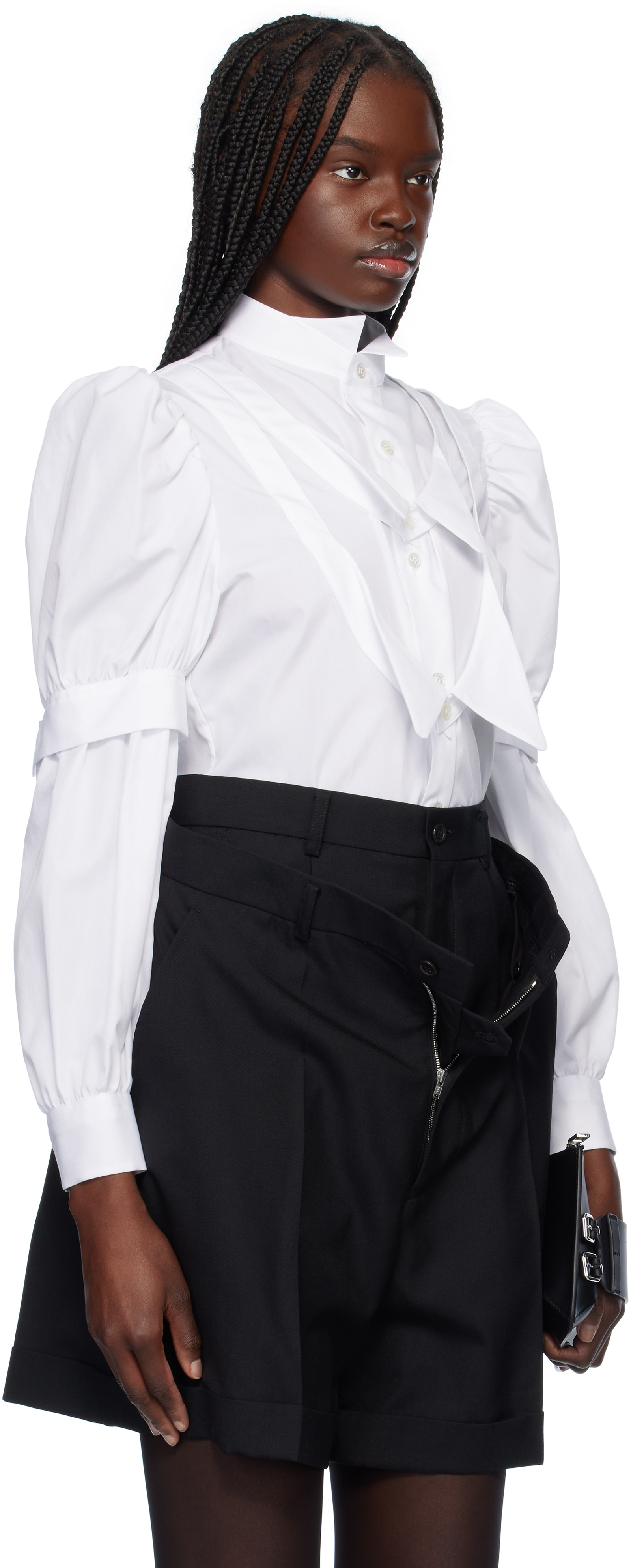 NOIR KEI NINOMIYA WHITE COTTON BROAD SHIRT