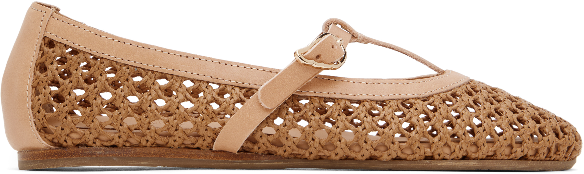 Shop Ancient Greek Sandals Brown Aerati Ballerina Flats