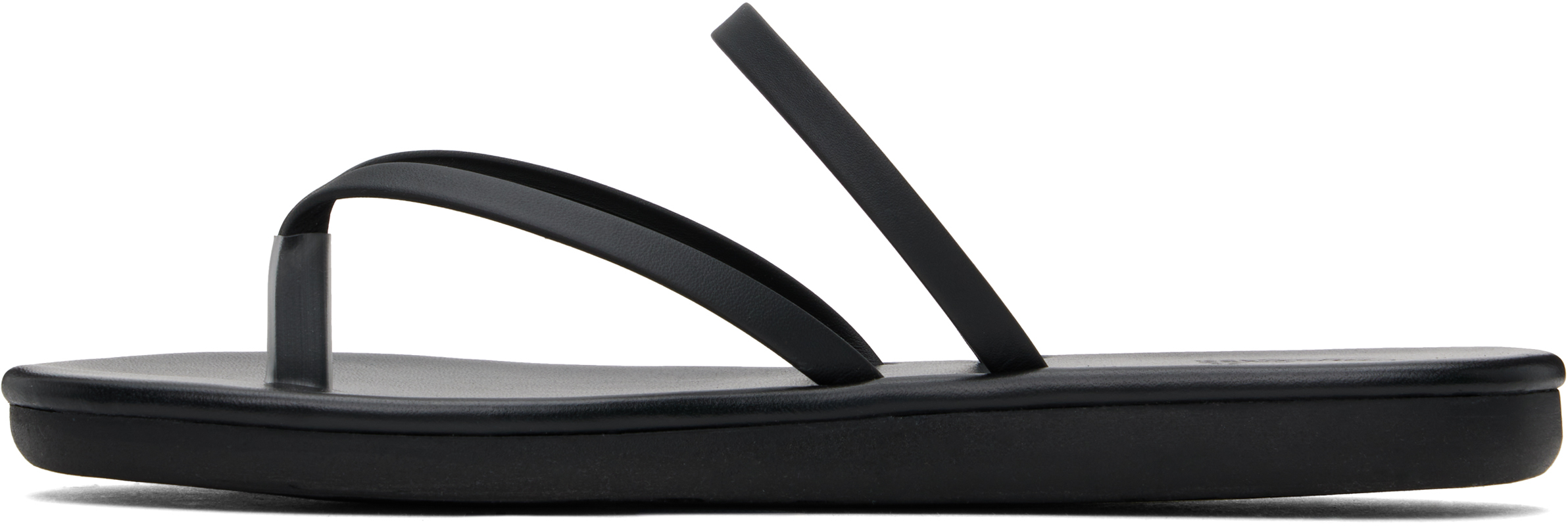 Ancient Greek Sandals Cross-strap Leather Sandals In Black