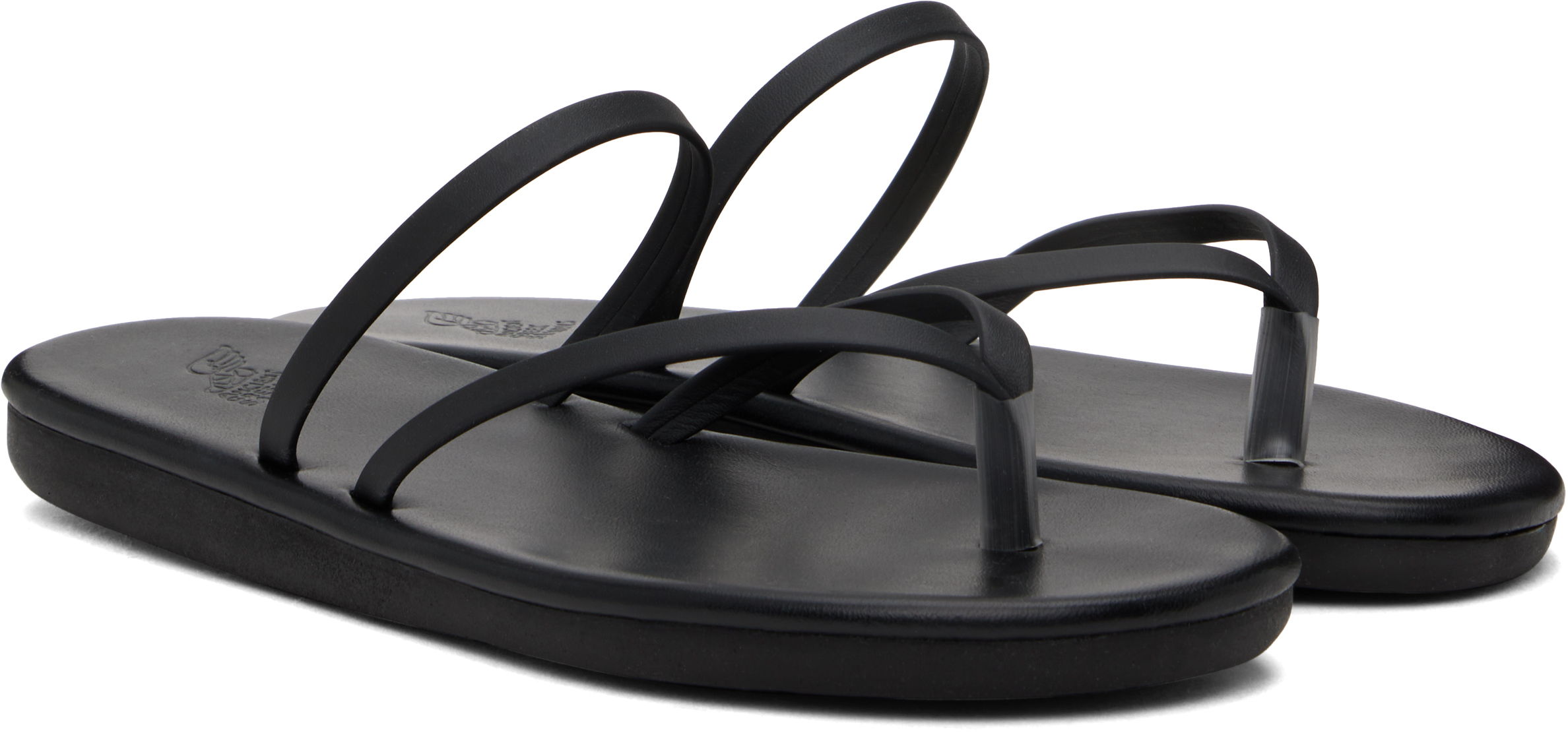 Ancient Greek Sandals Cross-strap Leather Sandals In Black