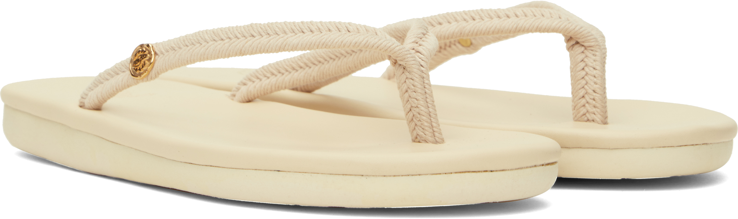 Ancient Greek Sandals Beige Saionara Rope Flip-flops In Beige