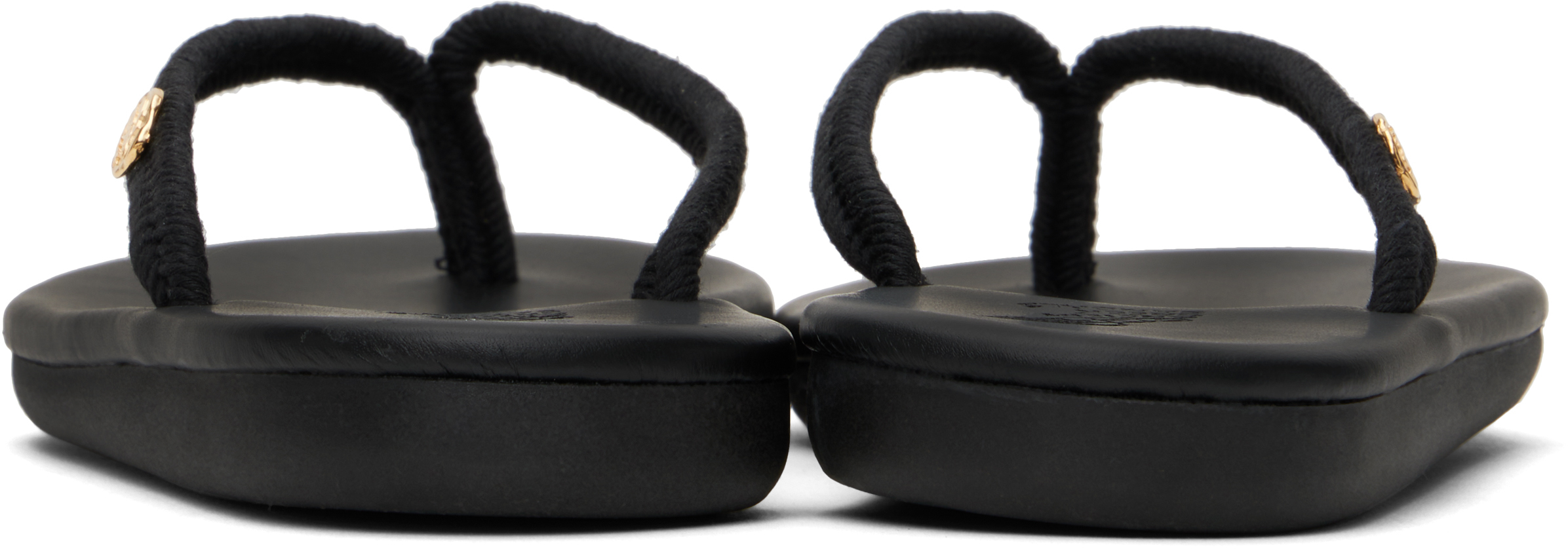 Ancient Greek Sandals Black Saionara Rope Flip-flops In Black