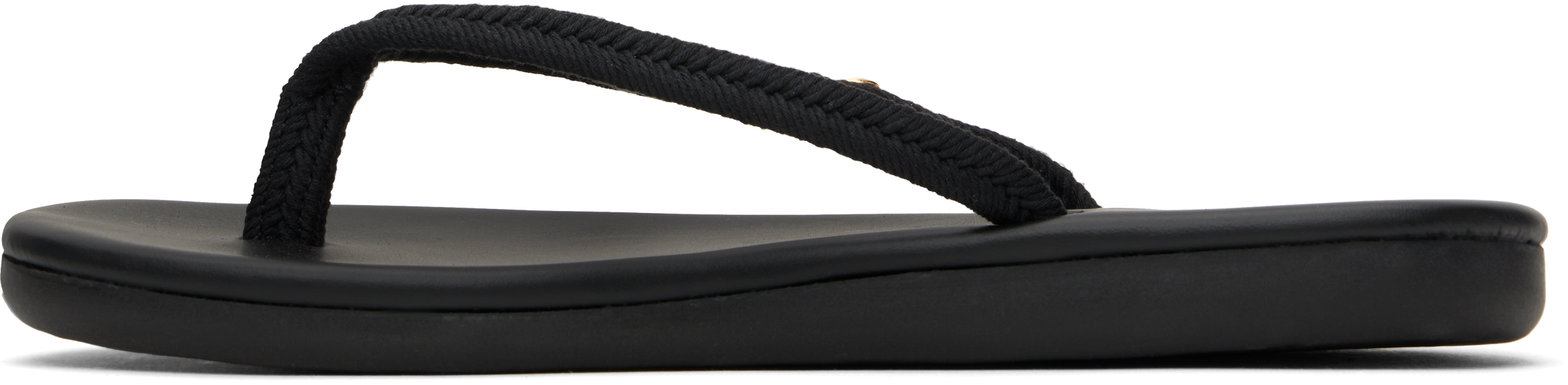 Ancient Greek Sandals Black Saionara Rope Flip-flops In Black