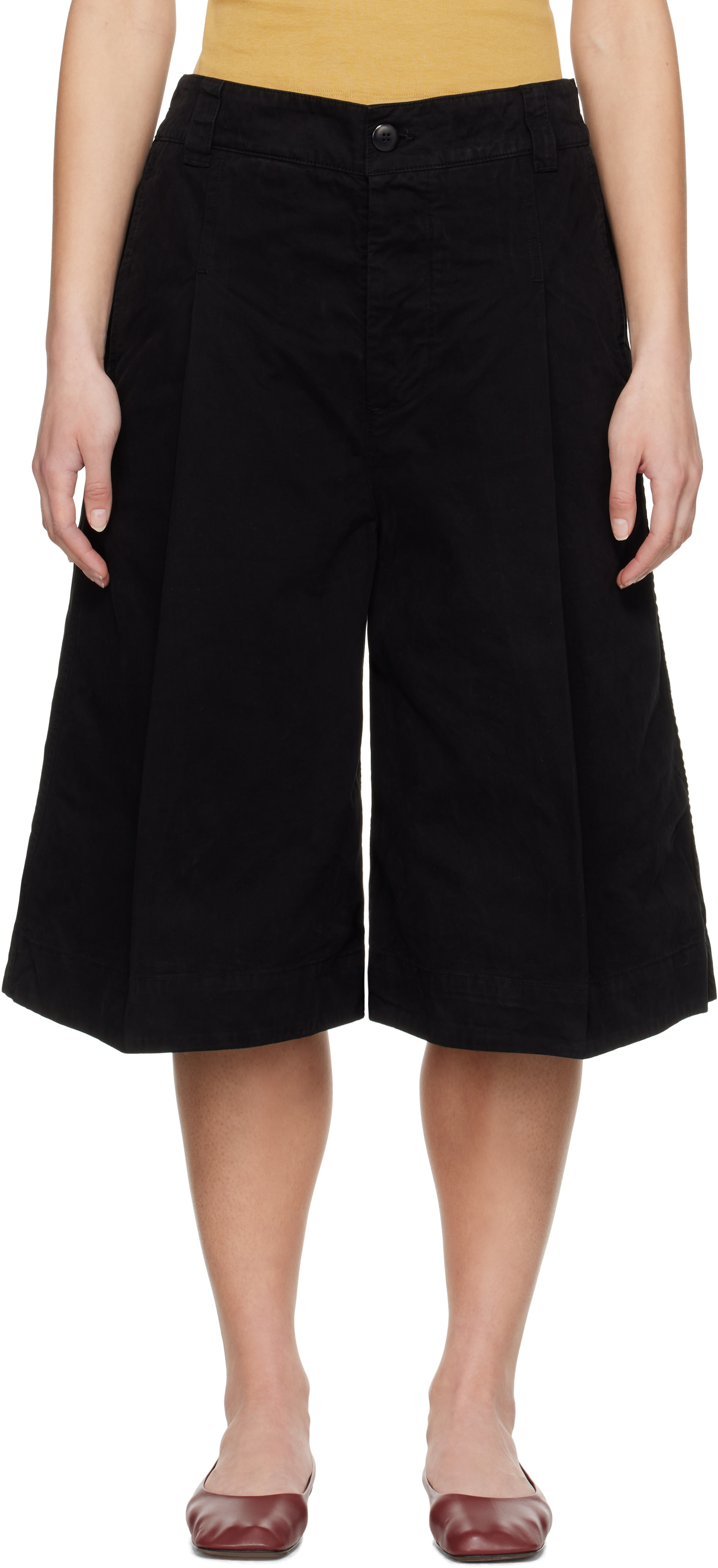 Unisex Wide Leg Shorts. Cotton Elasticated Back with Pocket