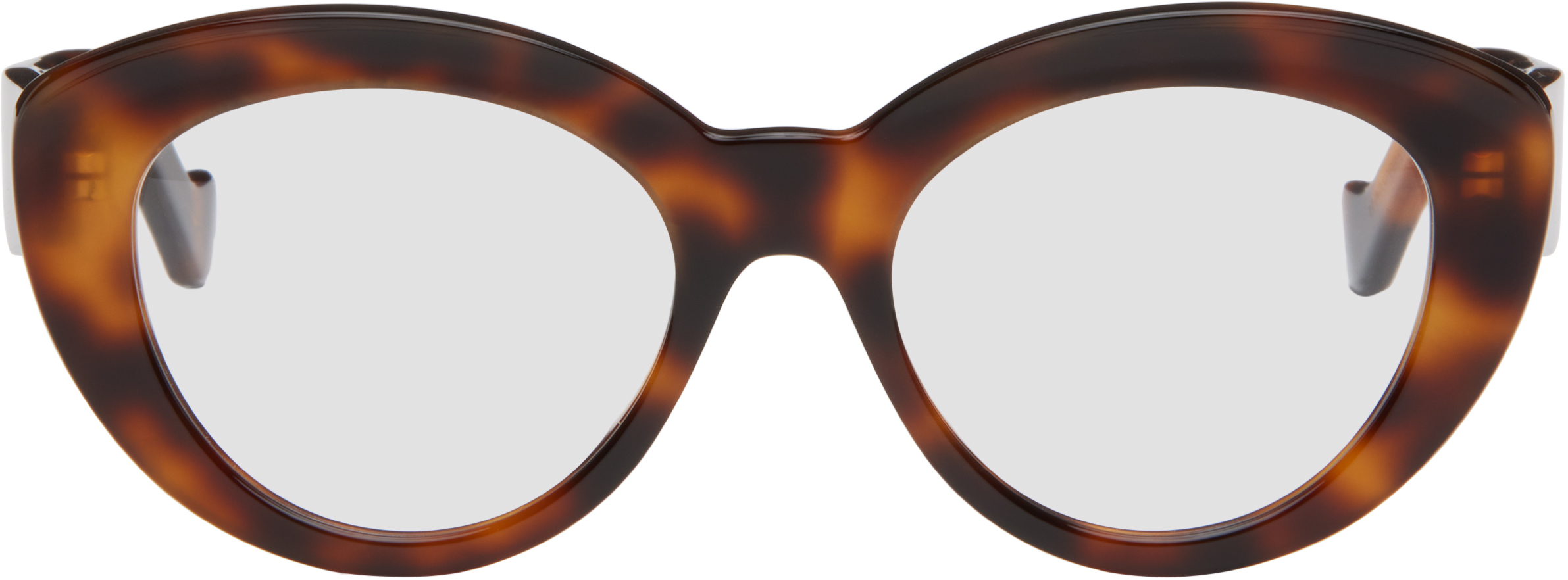 【関税込み】LOEWE ブラウン アナグラム メガネ LOEWE: Brown & Black Chunky Anagram Glasses | SSENSE