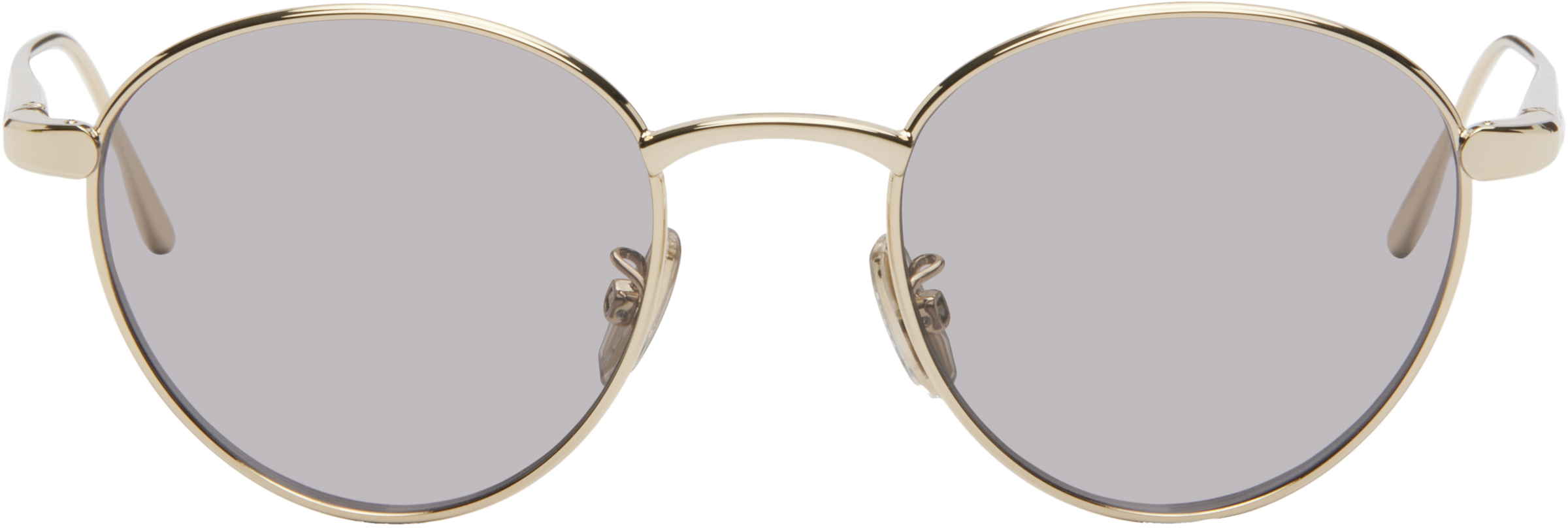 【関税込み】LOEWE ゴールド Groove ラウンドサングラス LOEWE: Gold Groove Round Sunglasses | SSENSE