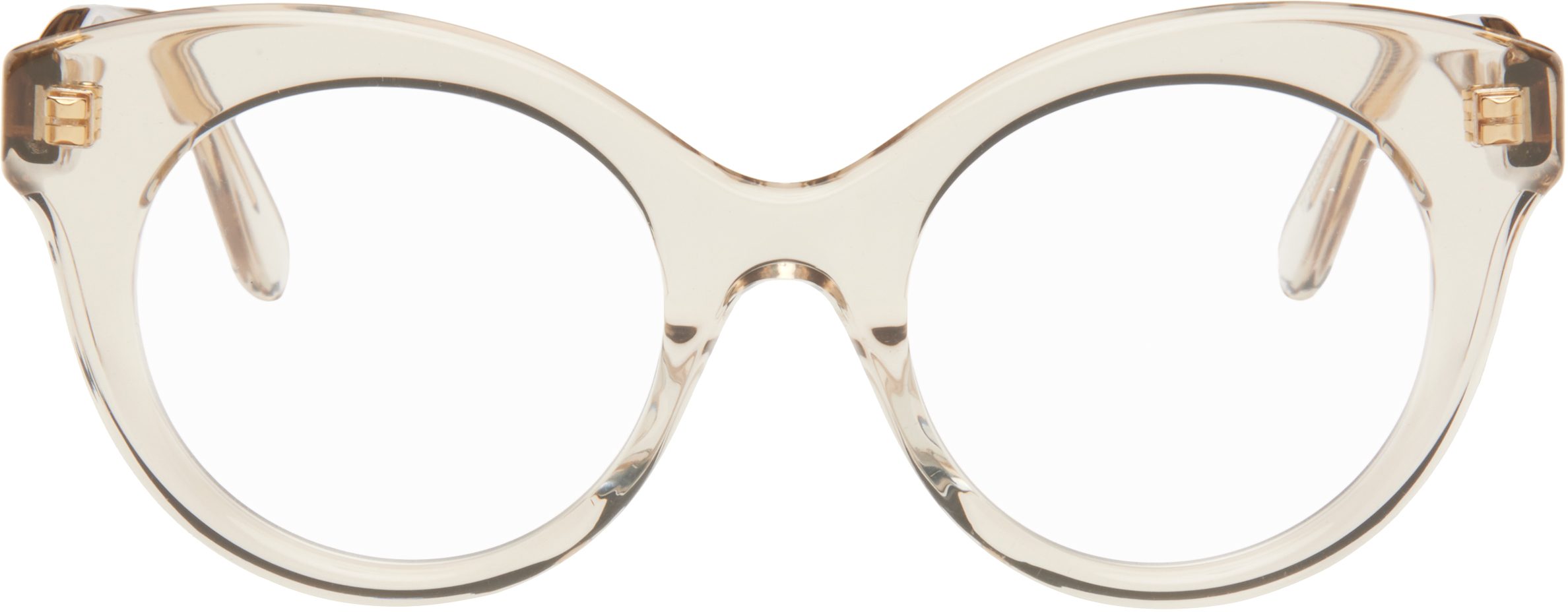 【関税込み】LOEWE ベージュ Curvy メガネ LOEWE: ベージュ Curvy メガネ | SSENSE 日本