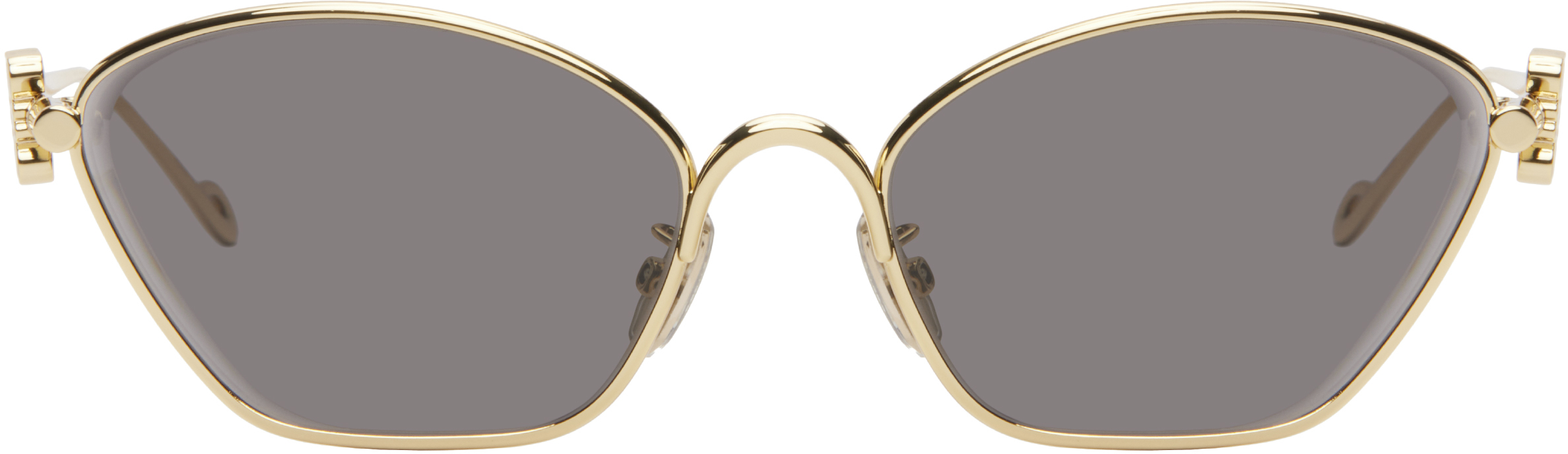 Gold Anagram Hexagonal Sunglasses