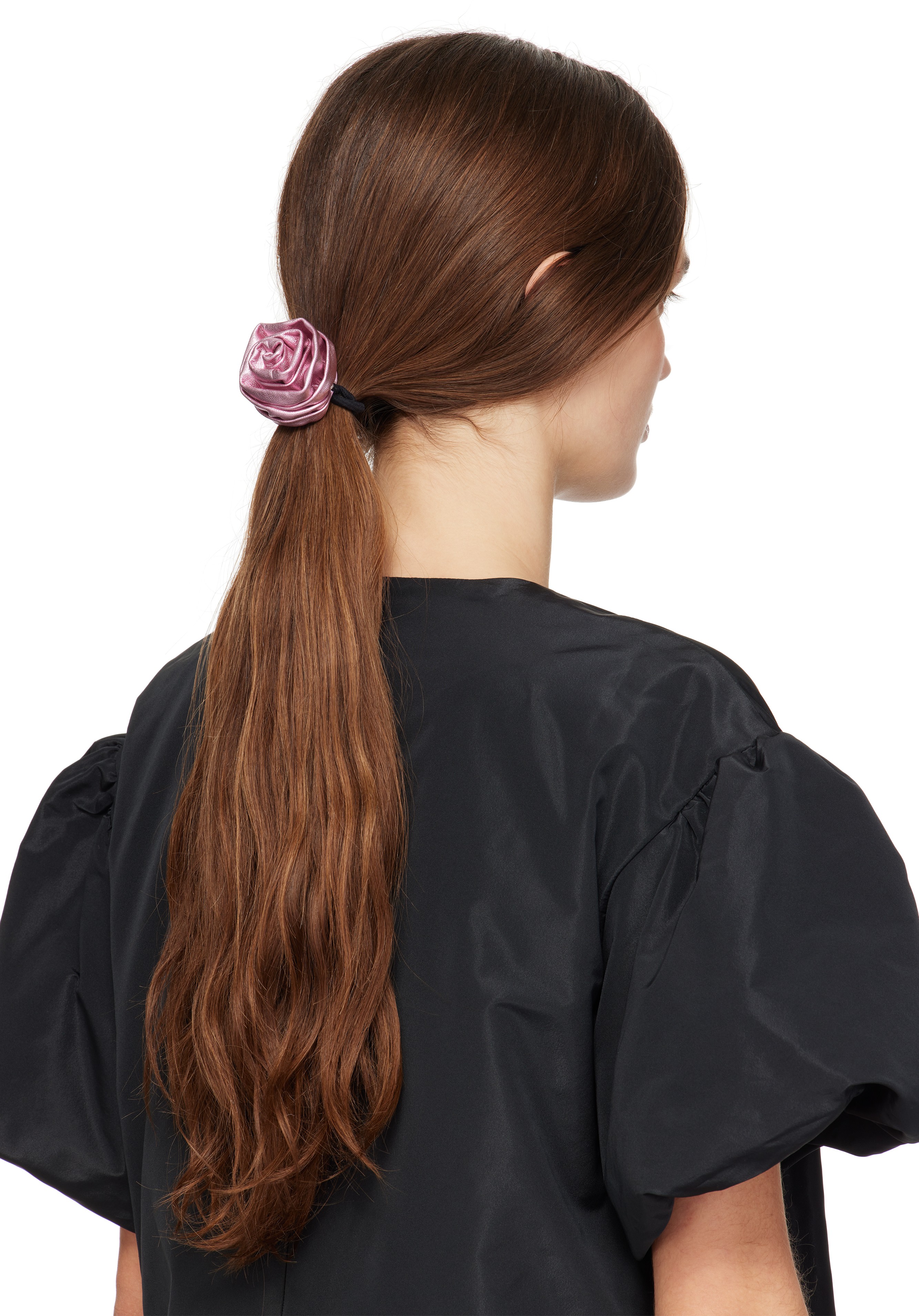 SANDY LIANG PINK ROSETTE HAIR TIE 