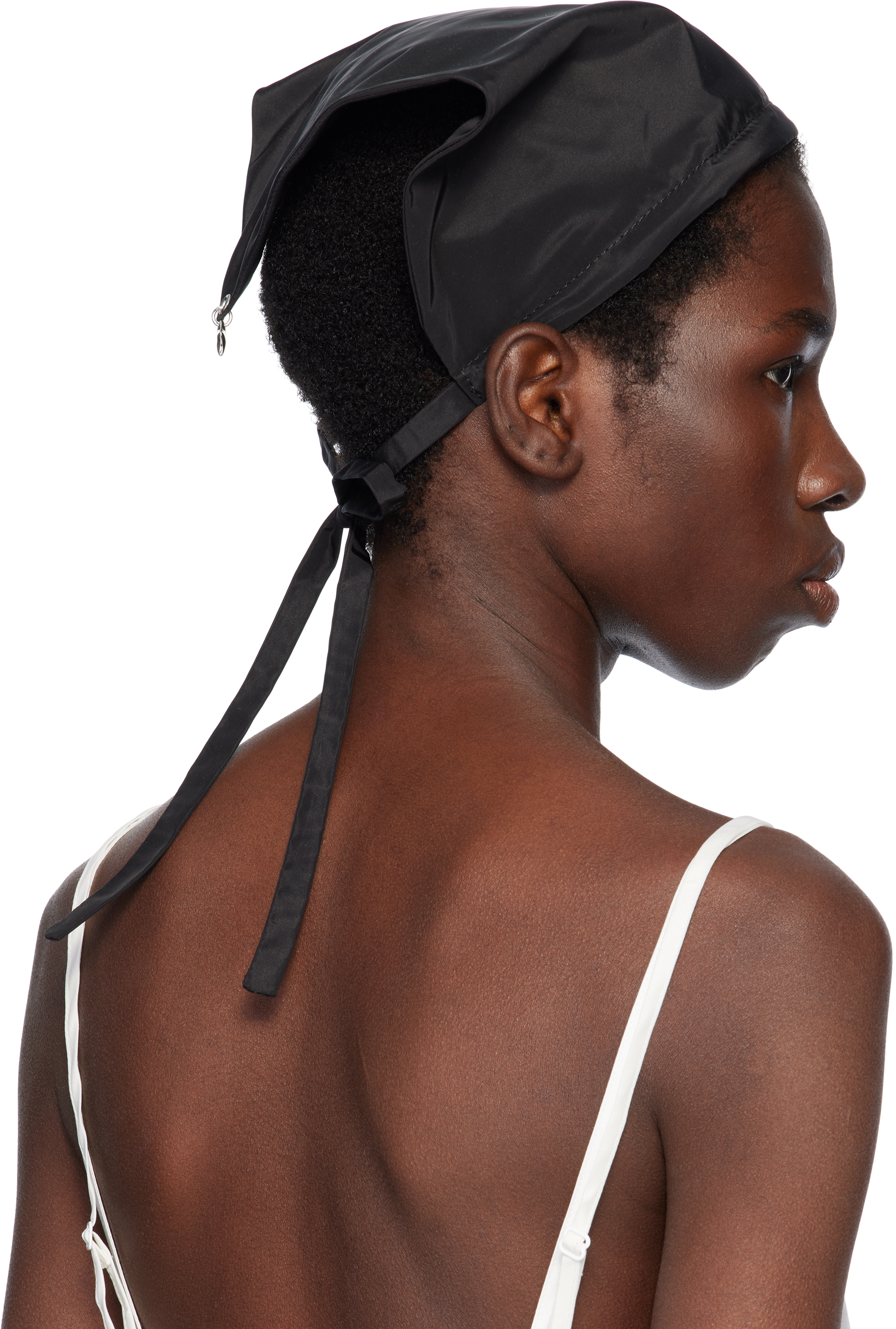 Sandy Liang Black Acute Bandana Headband | ModeSens