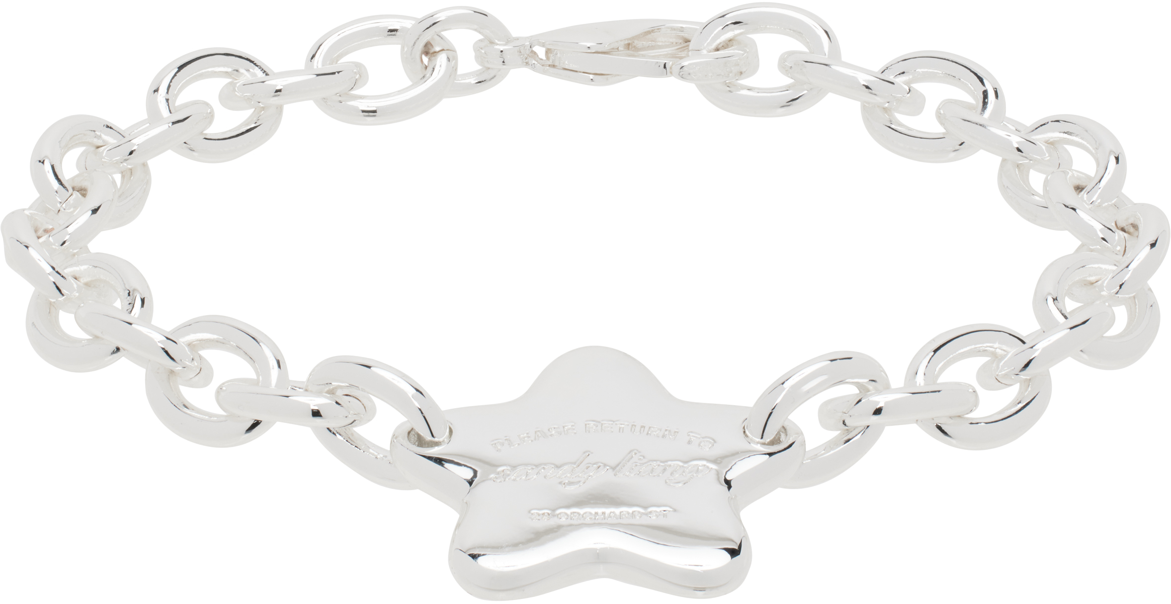 送料関税込☆Sandy Liang Star Charm Bracelet Sandy Liang: Silver Star Charm Bracelet | SSENSE Canada
