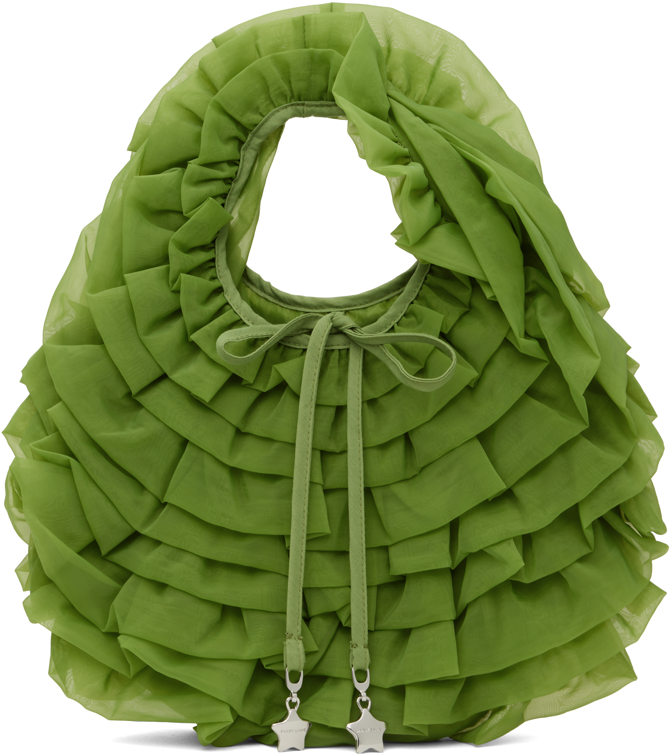 Sandy Liang Green Napa Bag In Chartreuse